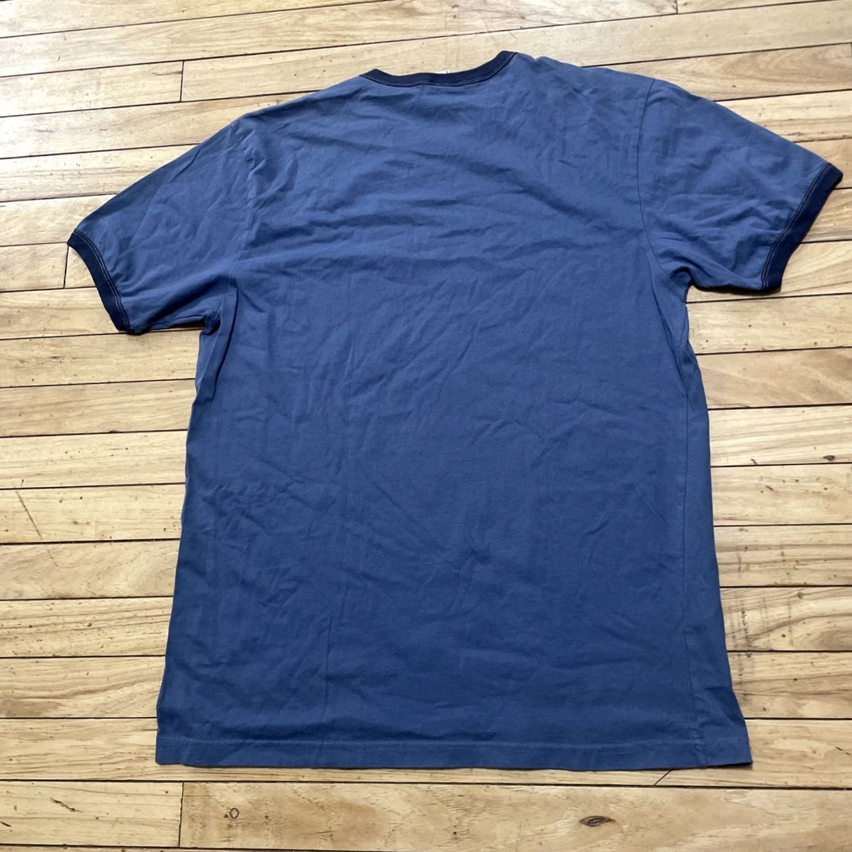 Old Navy VINTAGE Old Navy Shirt Men L Blue White Stitching Crew Neck Short Sleeve T-Shirt 90s USA Skater Preppy Beach Size US L / EU 52-54 / 3 - 2 Thumbnail
