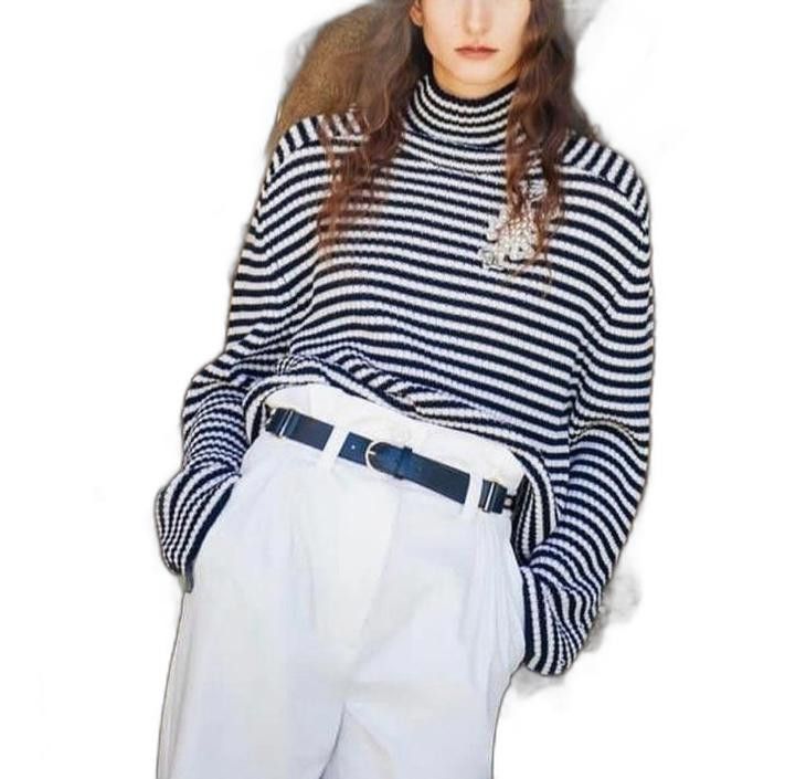 Designer Made In Italy Max Mara Label-cut Stretchy Wool Sweater Size M / US 6-8 / IT 42-44 - 2 Thumbnail