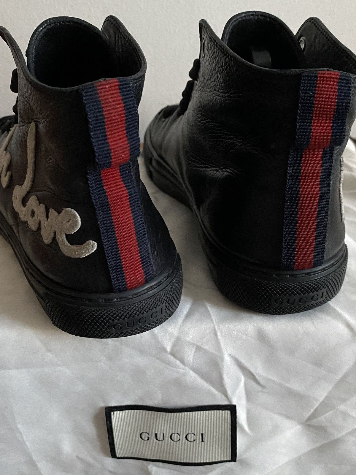 Gucci Gucci Blind for love Black Leather Sneakers Size US 9 / EU 42 - 4 Thumbnail