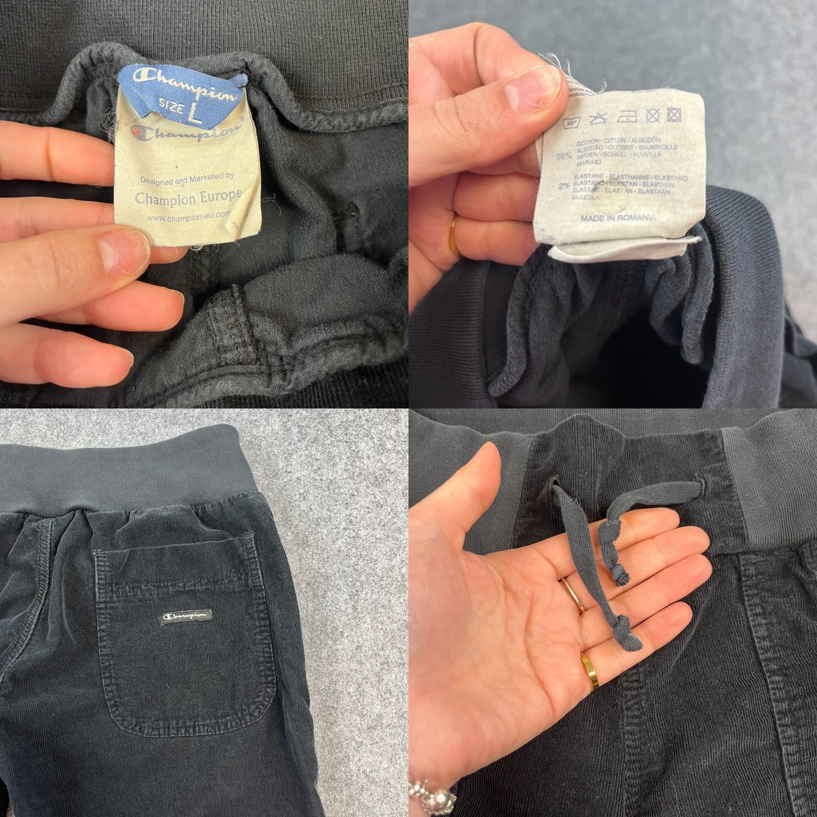 Champion Champion Jeans Men Bootcut Denim 5-Pocket L Dark Black Relaxed Regular 32in Inside Leg 32in Elasticated Waist 34in Waist - Vintage Size US 33 - 8 Thumbnail