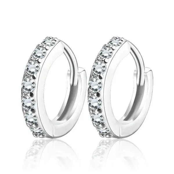 Other 925 Sterling Silver Plated Small Hoop Earrings for Women Men Size ONE SIZE - 4 Thumbnail