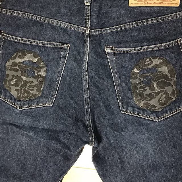 Bape 🔥Aoyama limited🔥 BAPE CAMO APE HEAD Denim Pants NIGO ★size M Size US 32 / EU 48 - 4 Thumbnail