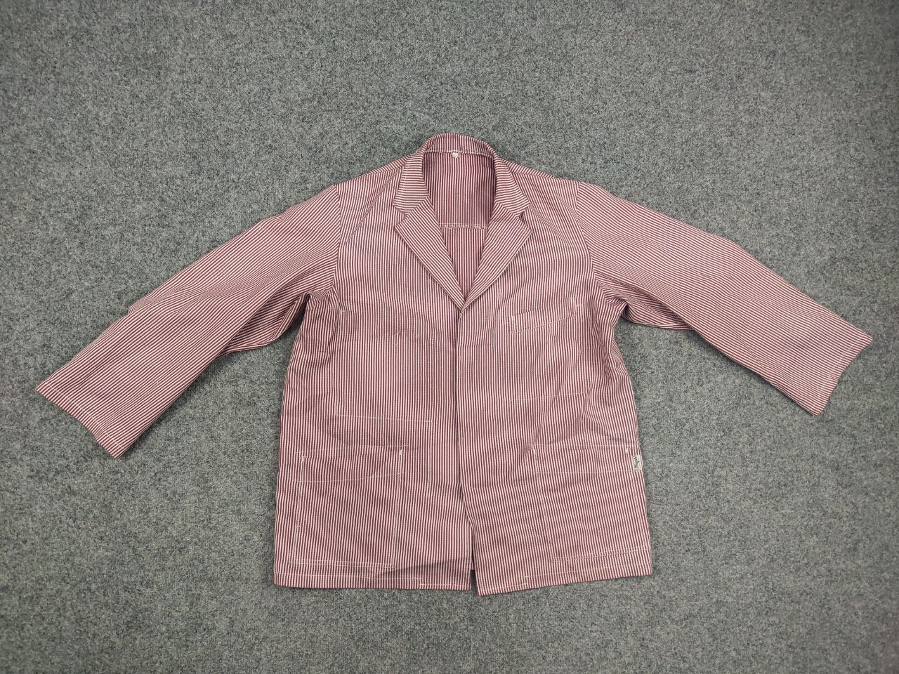 Vintage Vintage 70's Febvay Thin red stripe French Work Jacket Size US L / EU 52-54 / 3 - 8 Thumbnail