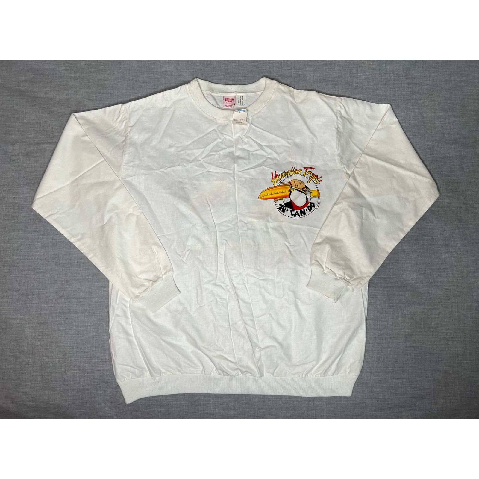 JCPenney × Vintage Vintage 1987 Hawaiian Tropic Toucan Long Sleeve T-Shirt S Size US S / EU 44-46 / 1 - 2 Thumbnail