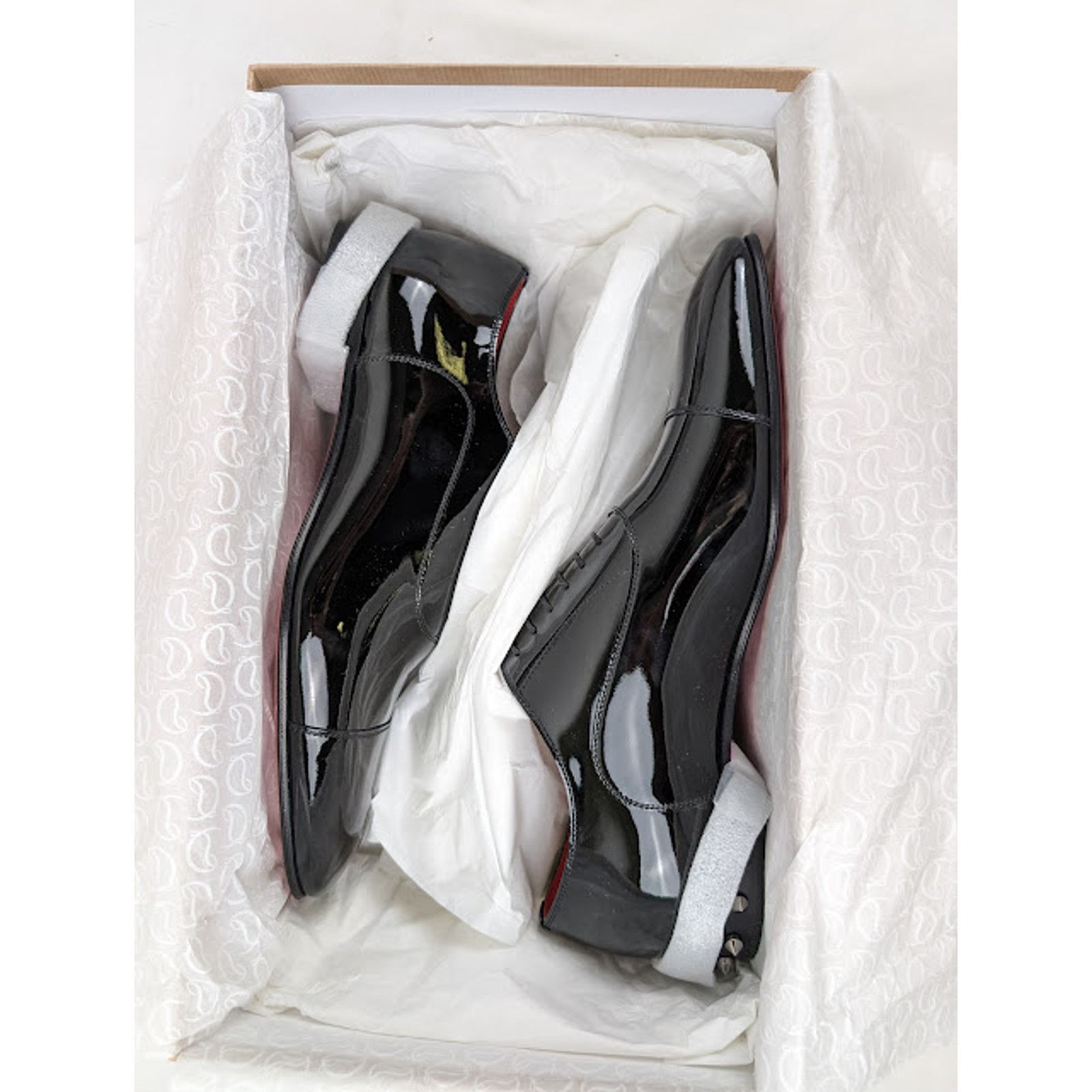 Christian Louboutin o1rshd1 So Greggo Flat Shoes in Black/Gun Metal/Lin Loubi Size US 13 / EU 46 - 15 Thumbnail