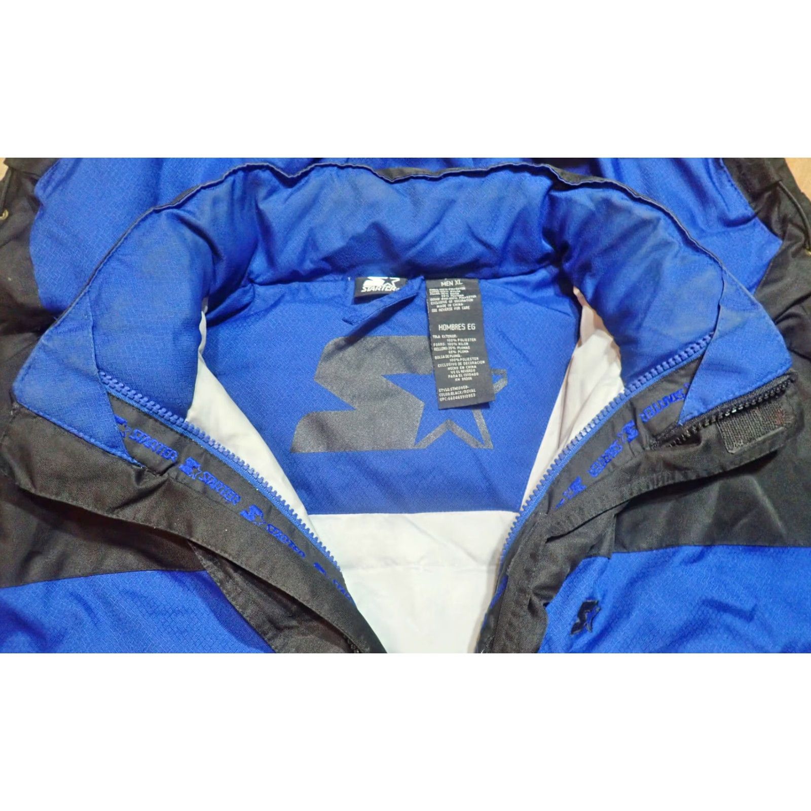 Starter VINTAGE STARTER Men's XL Down Feather Lined Jacket Heavy Duty Ski Winter Coat Black Blue Size US XL / EU 56 / 4 - 7 Thumbnail
