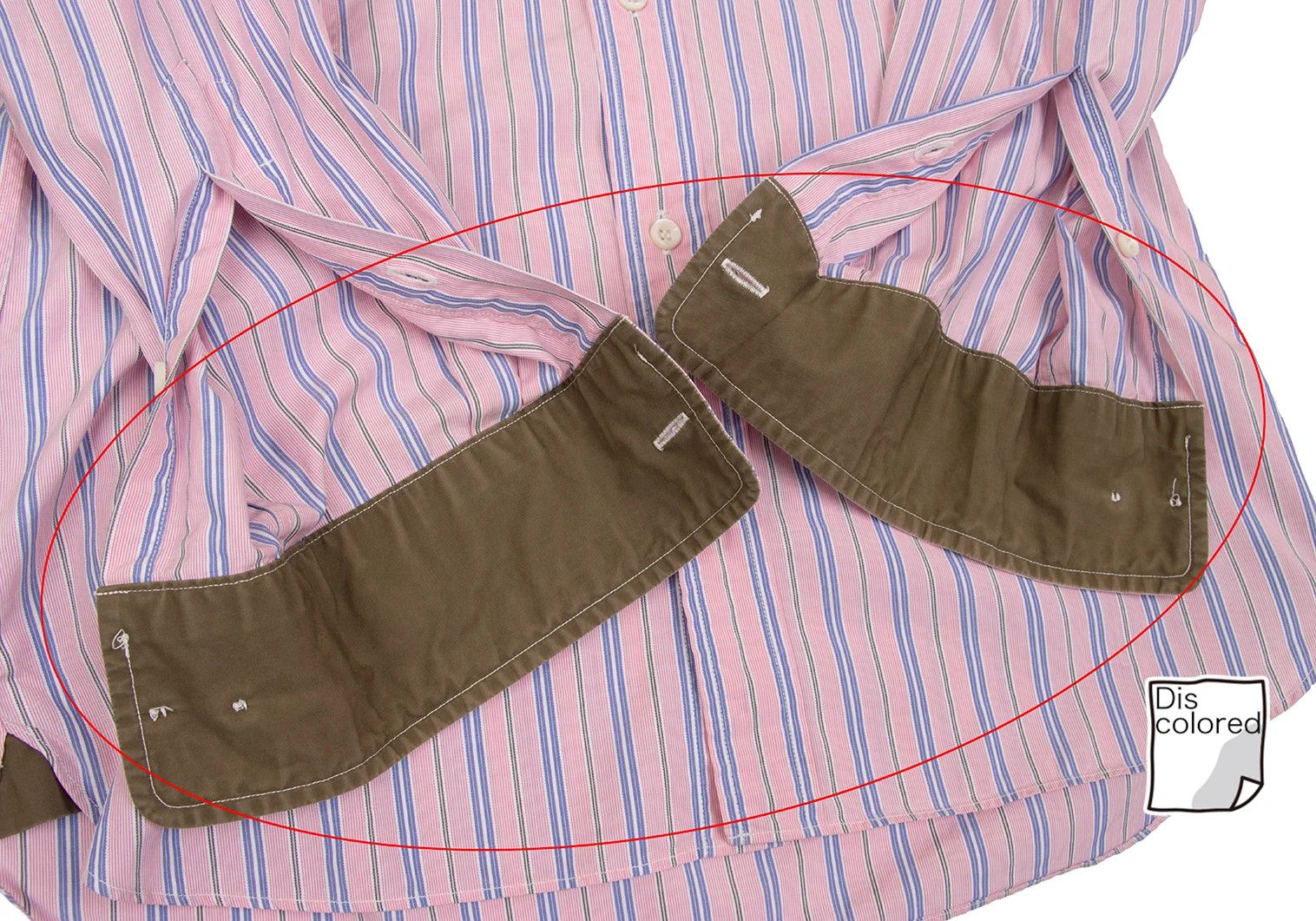 Junya Watanabe Camouflage Yoke Stripe Shirt in Pink Sax Size US S / EU 44-46 / 1 - 10 Thumbnail