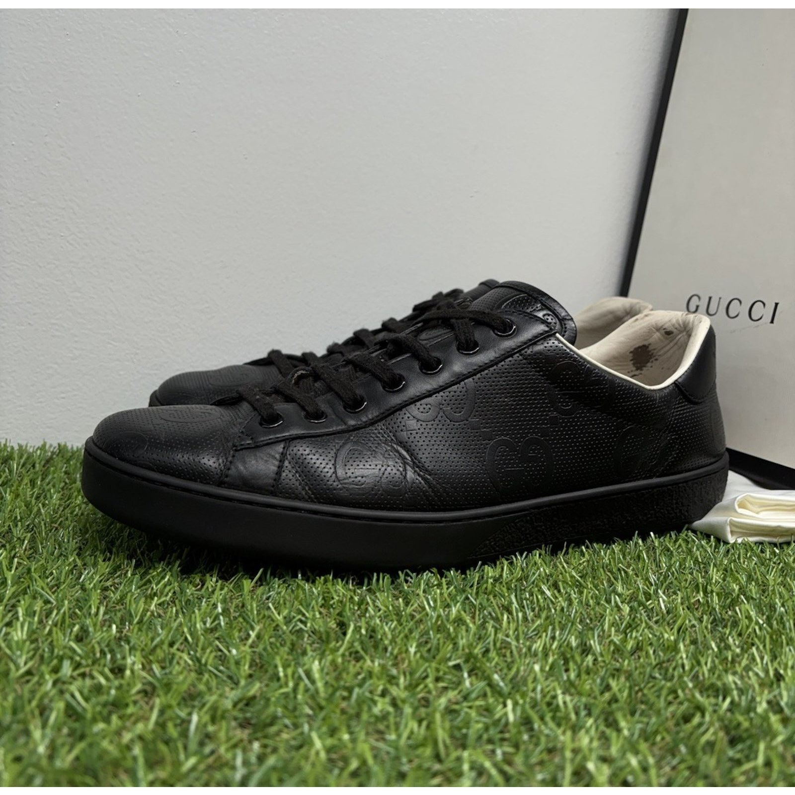 Gucci Gucci Ace GG ' Black ' | GOOD CONDITION! Size US 10 / EU 43 - 1 Thumbnail