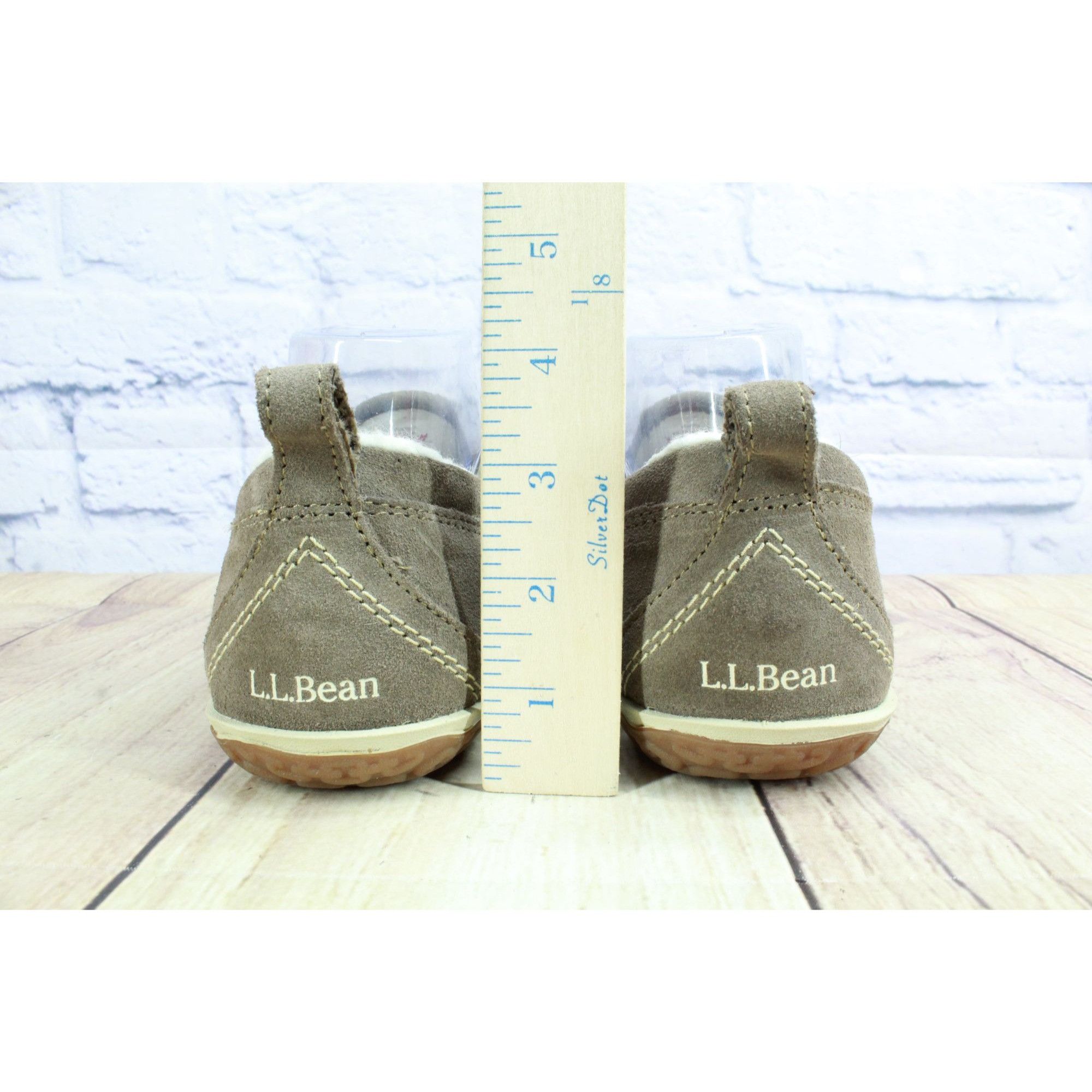 L.L. Bean LL Bean Dark Cement Fleece Lined Mountain Moccasins Size US 8 / IT 38 - 6 Thumbnail