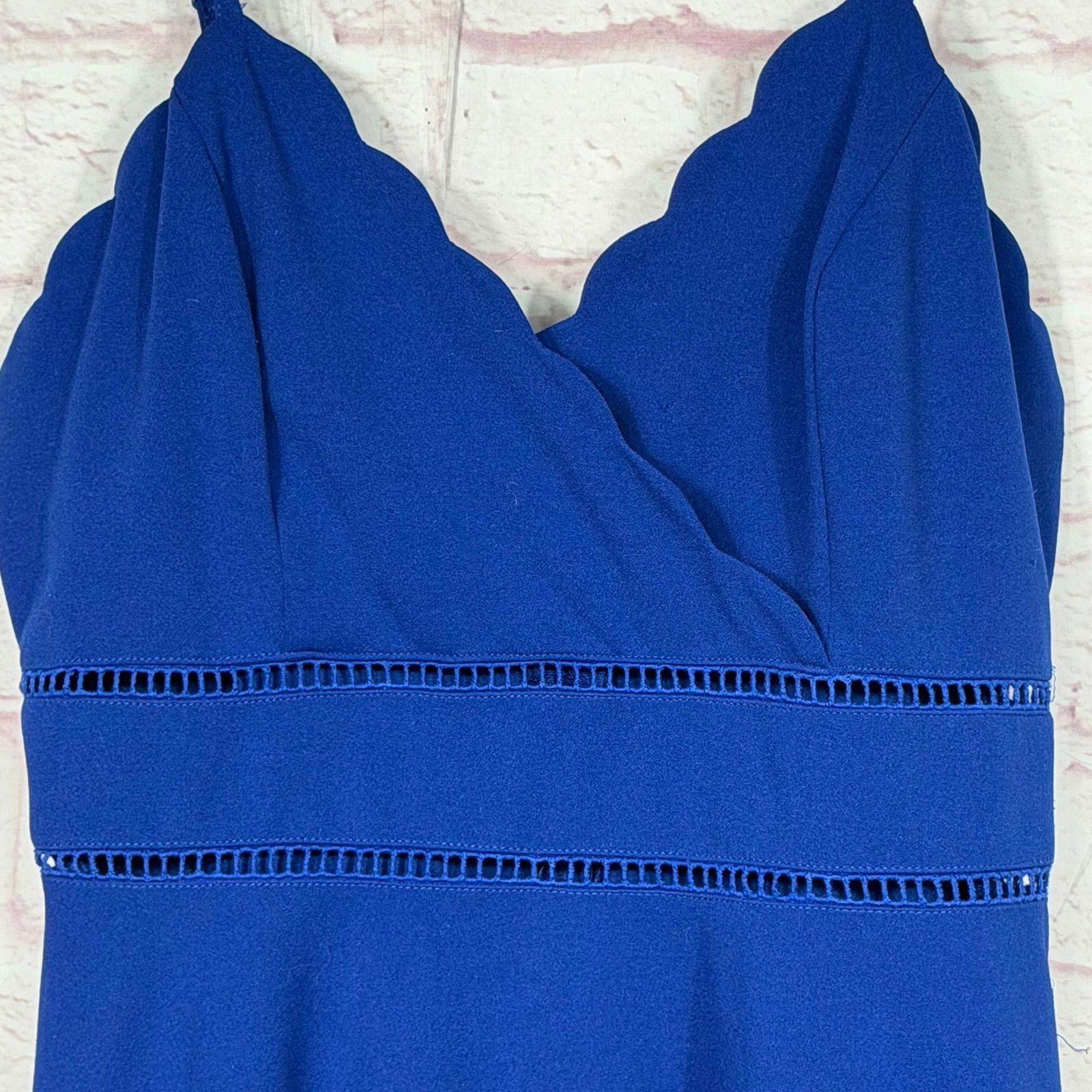 Other Trixxi Large Blue Sleeveless Scalloped Dress Size L / US 10 / IT 46 - 2 Thumbnail