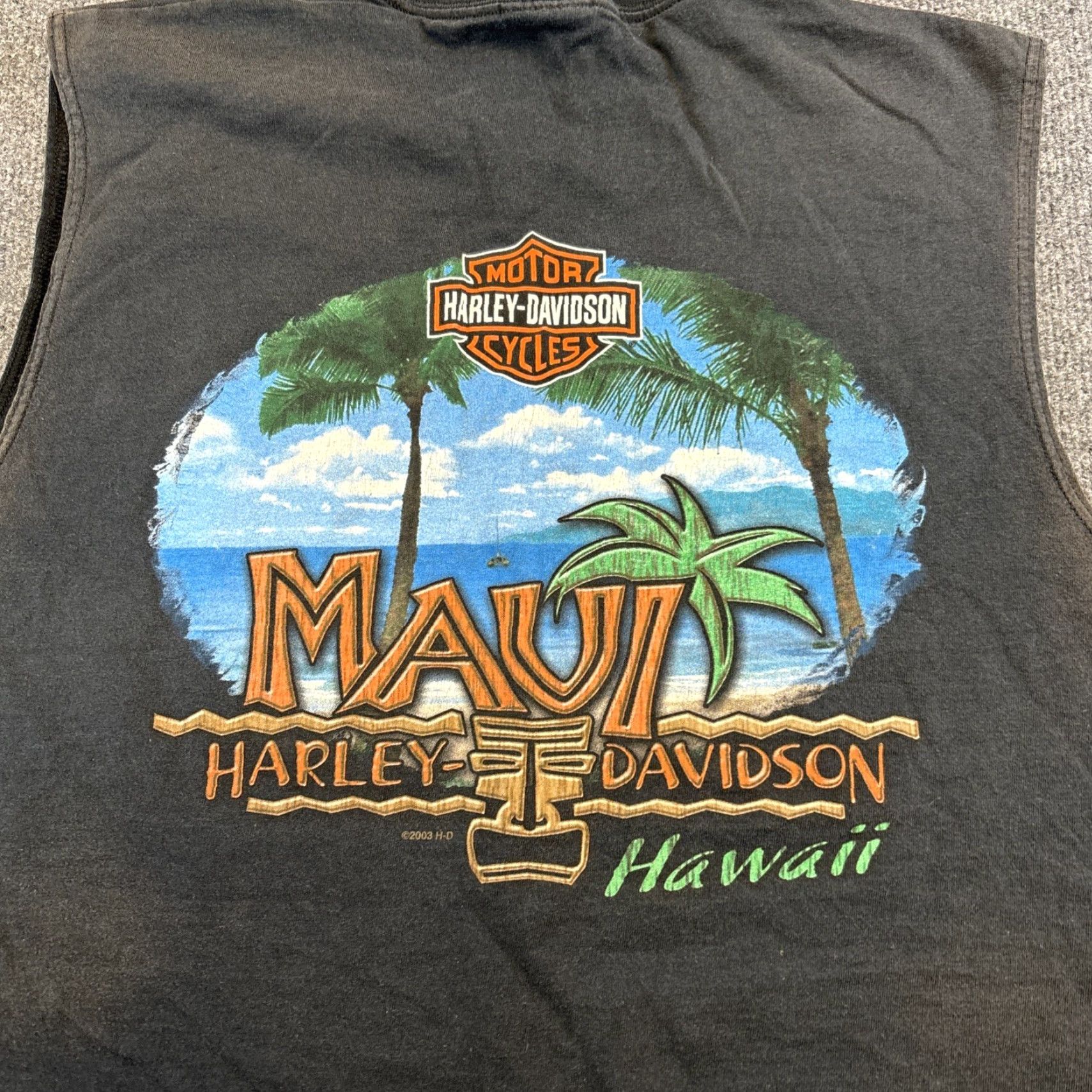 Harley Davidson VINTAGE Harley-Davidson T Shirt Adult Large Black Maui Hawaii Motorcycle Tank Mens L Black Bike 90s/Theme Motorcycle Size US L / EU 52-54 / 3 - 6 Thumbnail
