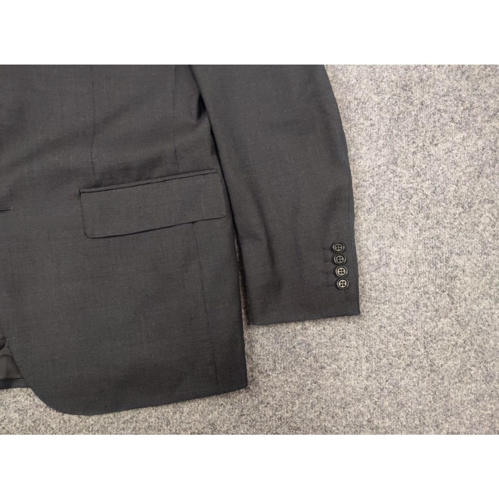 Canali Canali Italy Design 13280 / 30 slim fit 2 button Business Classic Suit Dark Gray wool fabric Size 50R - 4 Thumbnail