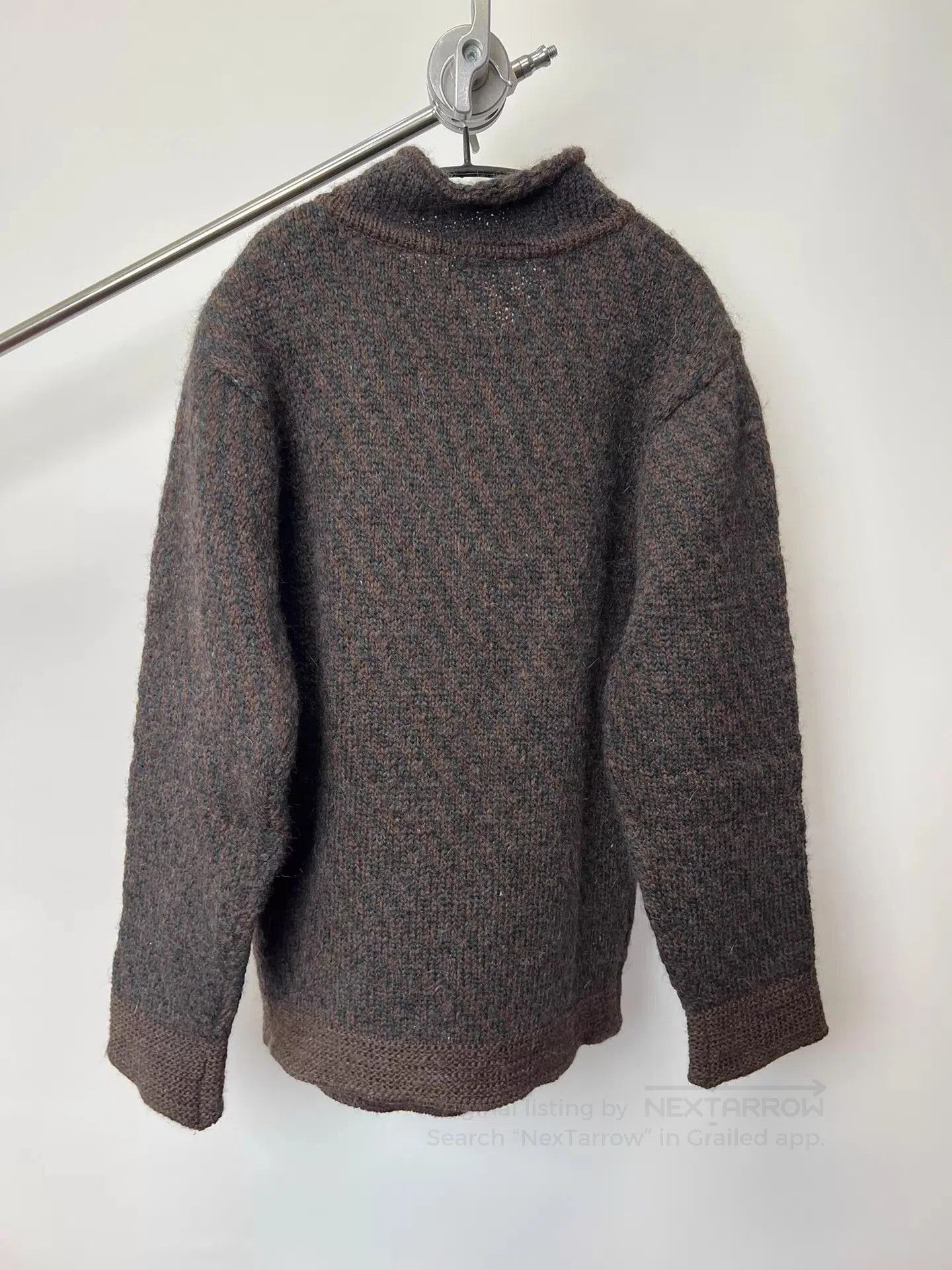 Yohji Yamamoto Brown Button-Front Knit Cardigan. Size US L / EU 52-54 / 3 - 7 Thumbnail