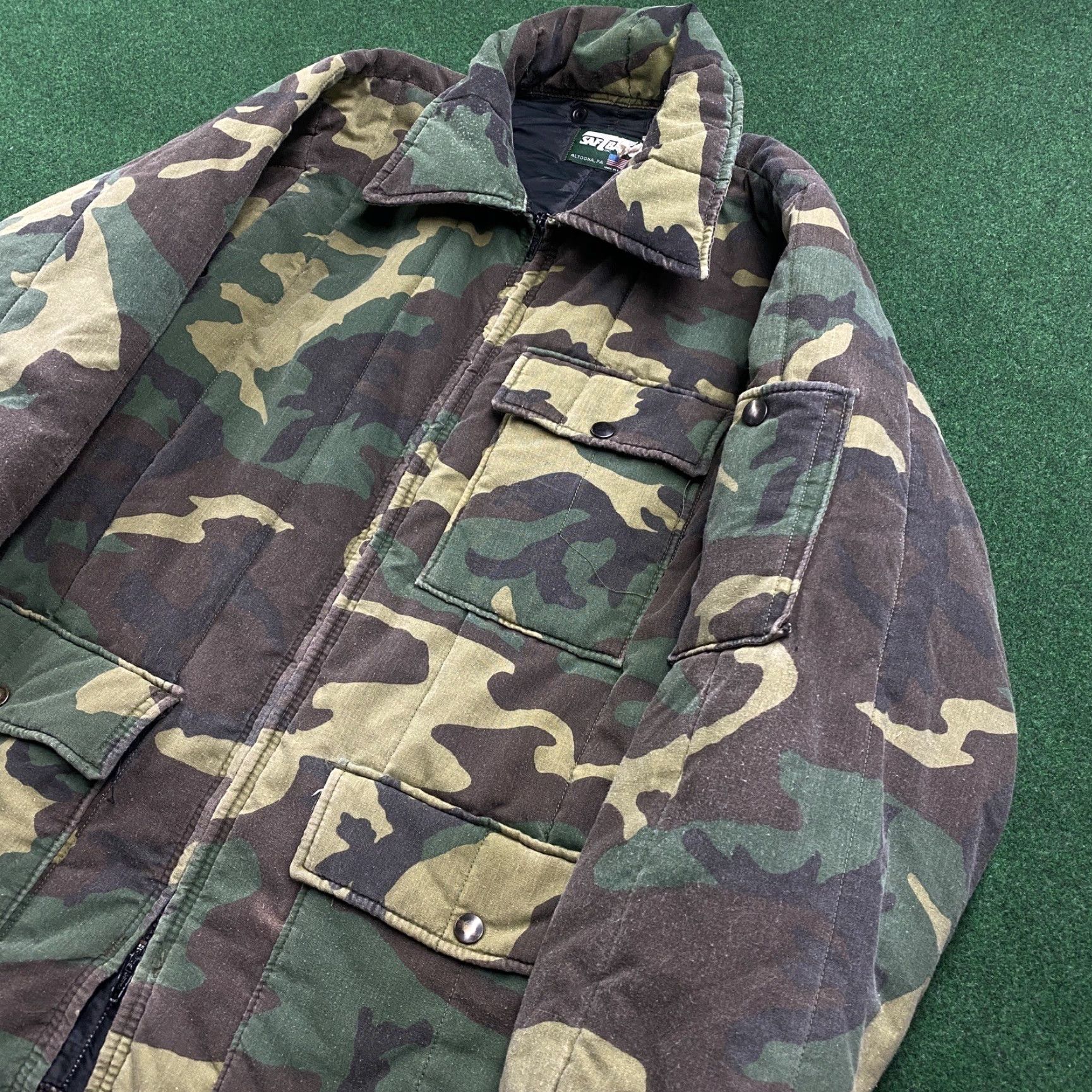 SafTbak VINTAGE SafTbak Jacket Camouflage 3-in-1 Insulated Lined Zip 80s Army Outdoor Hunting Coat Mens L Brown Size US L / EU 52-54 / 3 - 2 Thumbnail