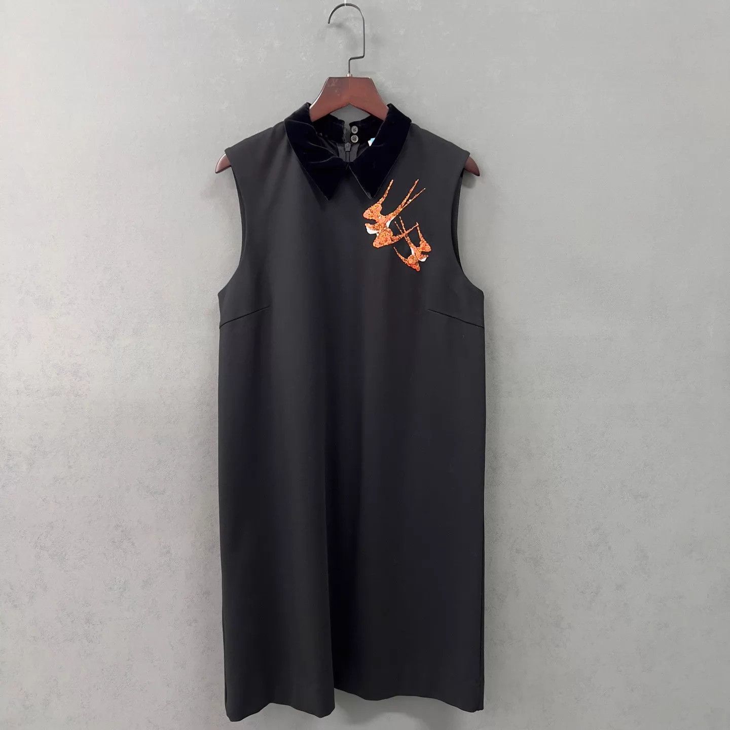Miu Miu MIU MIU Swallow Black Dress 38 98 New YS000458 Size XS / US 0-2 / IT 36-38 - 1 Thumbnail