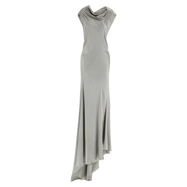 ALBERTA FERRETTI Gray Satin Dress New & Authentic (Women's s