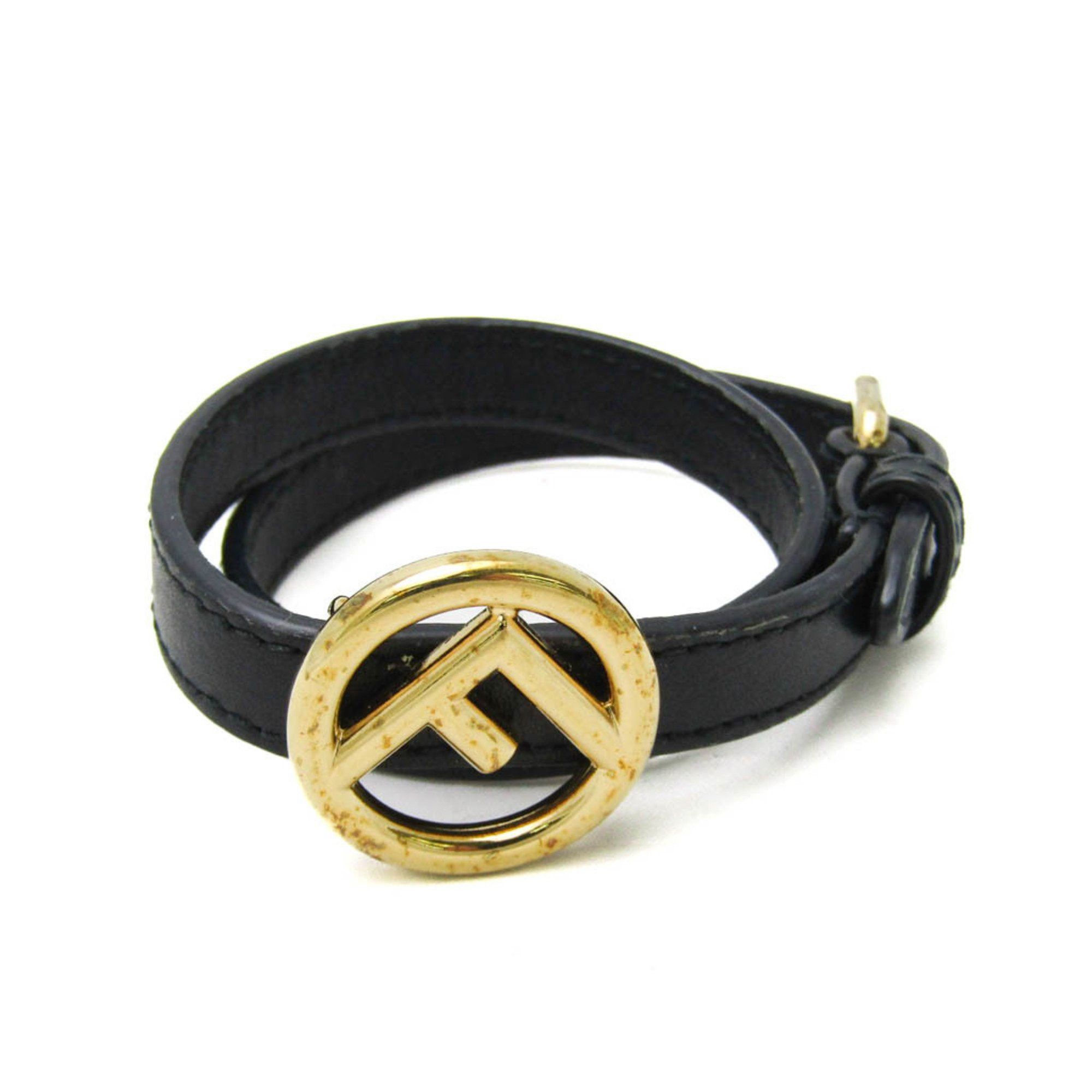 Fendi Fendi F Is 8AG739 Leather,Metal Charm Bracelet Black,Gold Size ONE SIZE - 1 Thumbnail