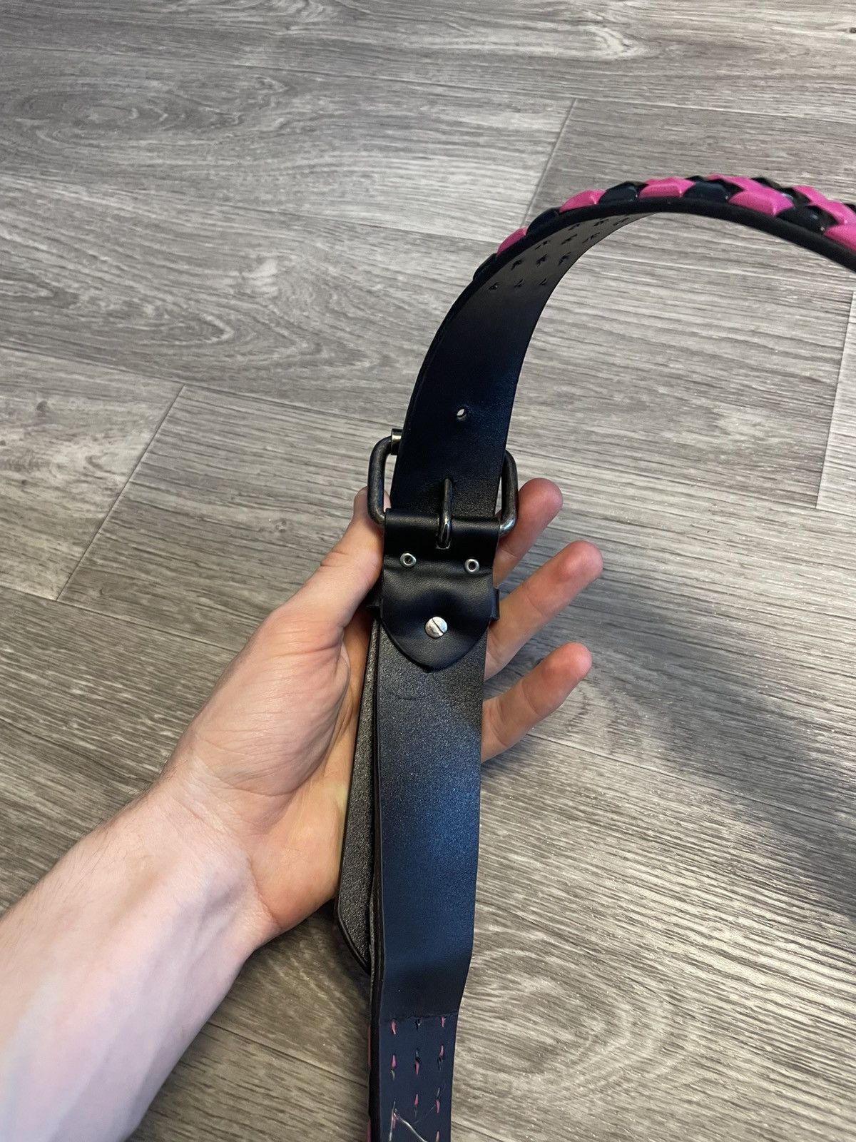 Other Vintage Pyramid Studded Belt Black/Pink Y2K Size ONE SIZE - 10 Thumbnail