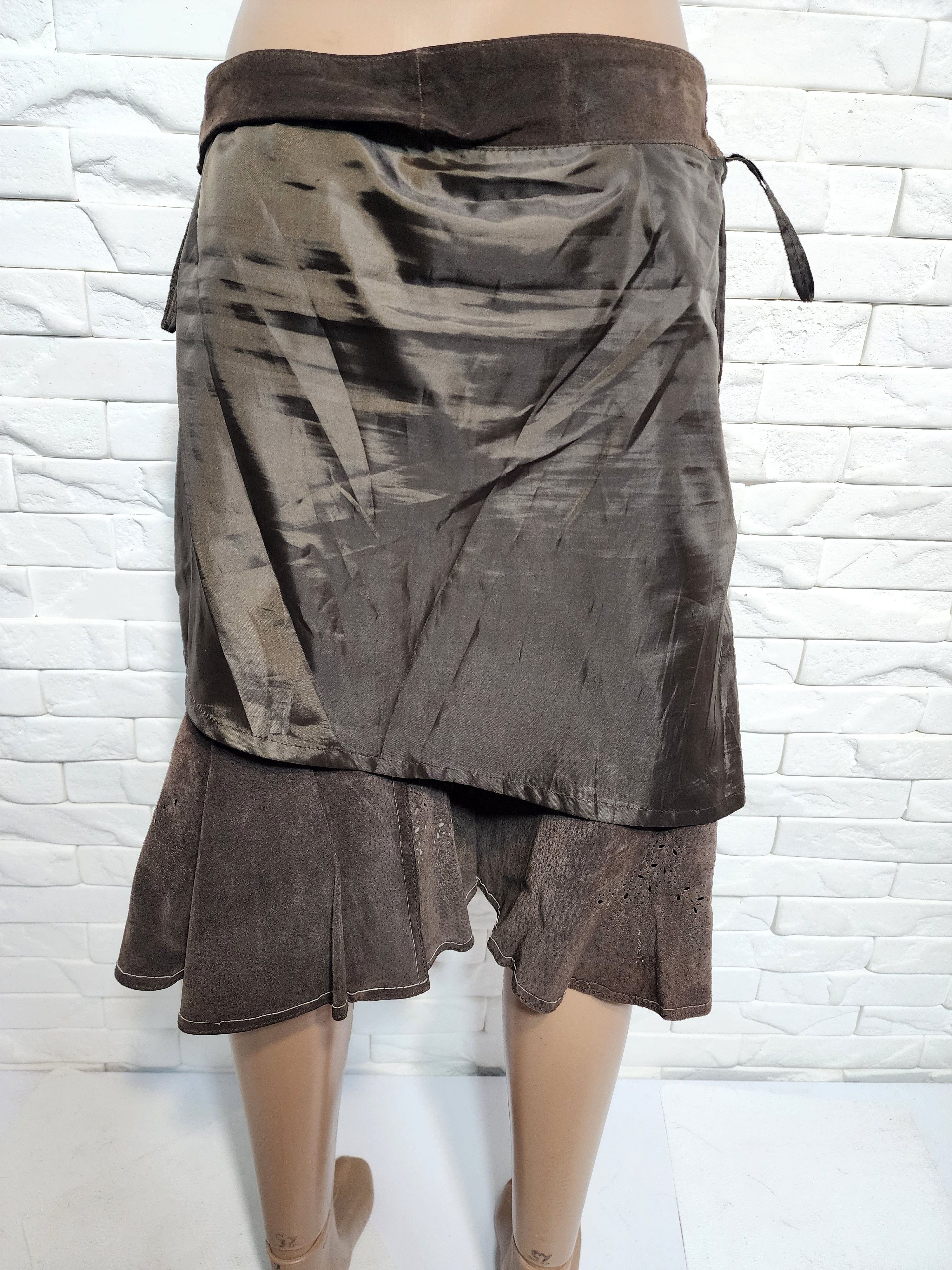 Other Brown Suede Leather Skirt: 31" Waist Size 31" - 7 Thumbnail