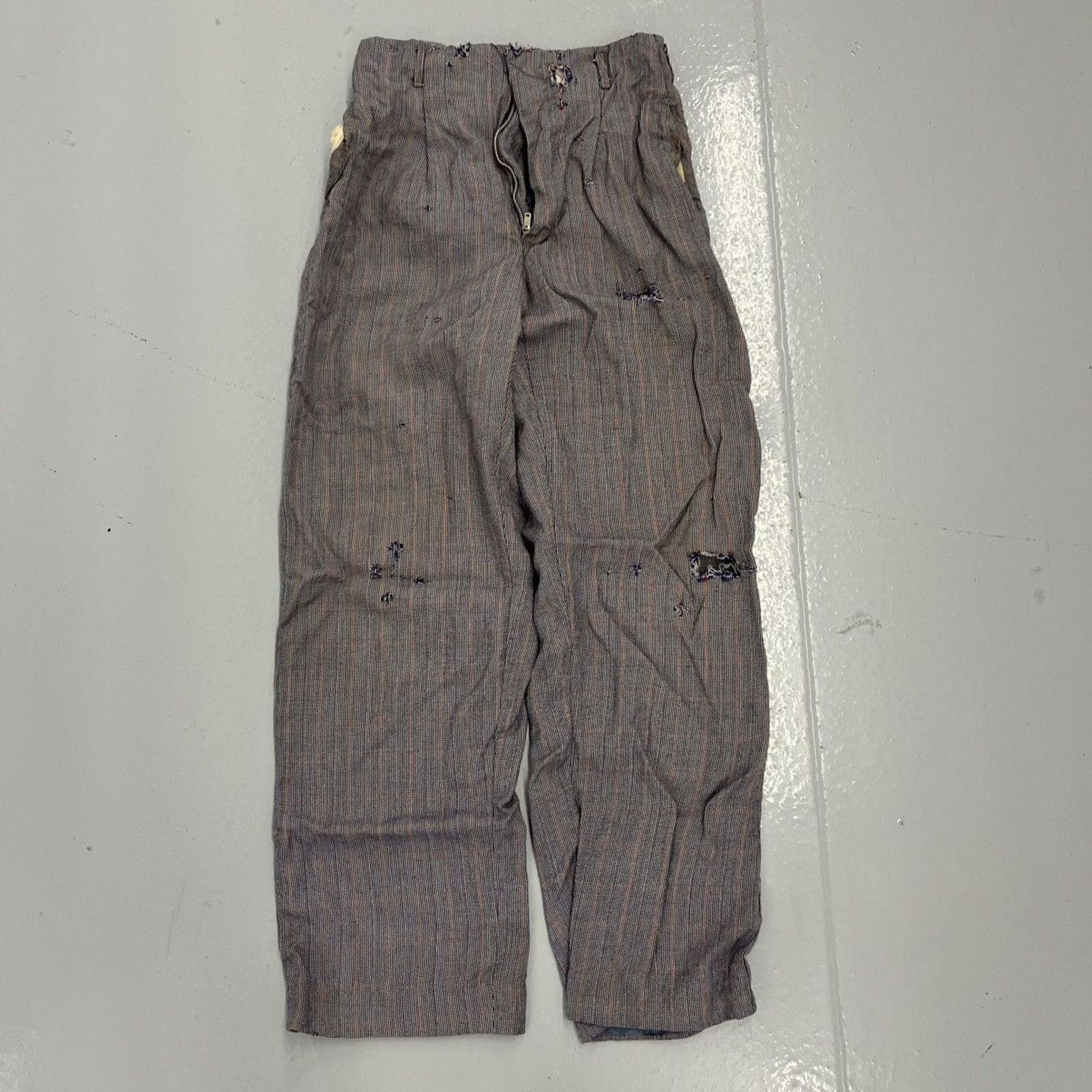 Other Vintage 50s Blue Houndstooth Rayon Drop Loop Trousers 24x27 Size 24" / US 00 / IT 34 - 1 Thumbnail