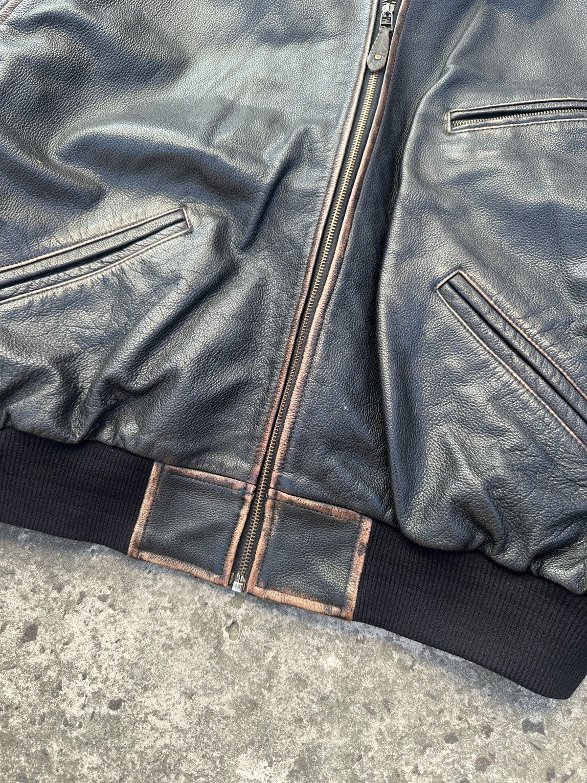 Leather Y2K Bombers Leather Jacket Black Avant Garde Opium Style USA Size US XL / EU 56 / 4 - 4 Thumbnail