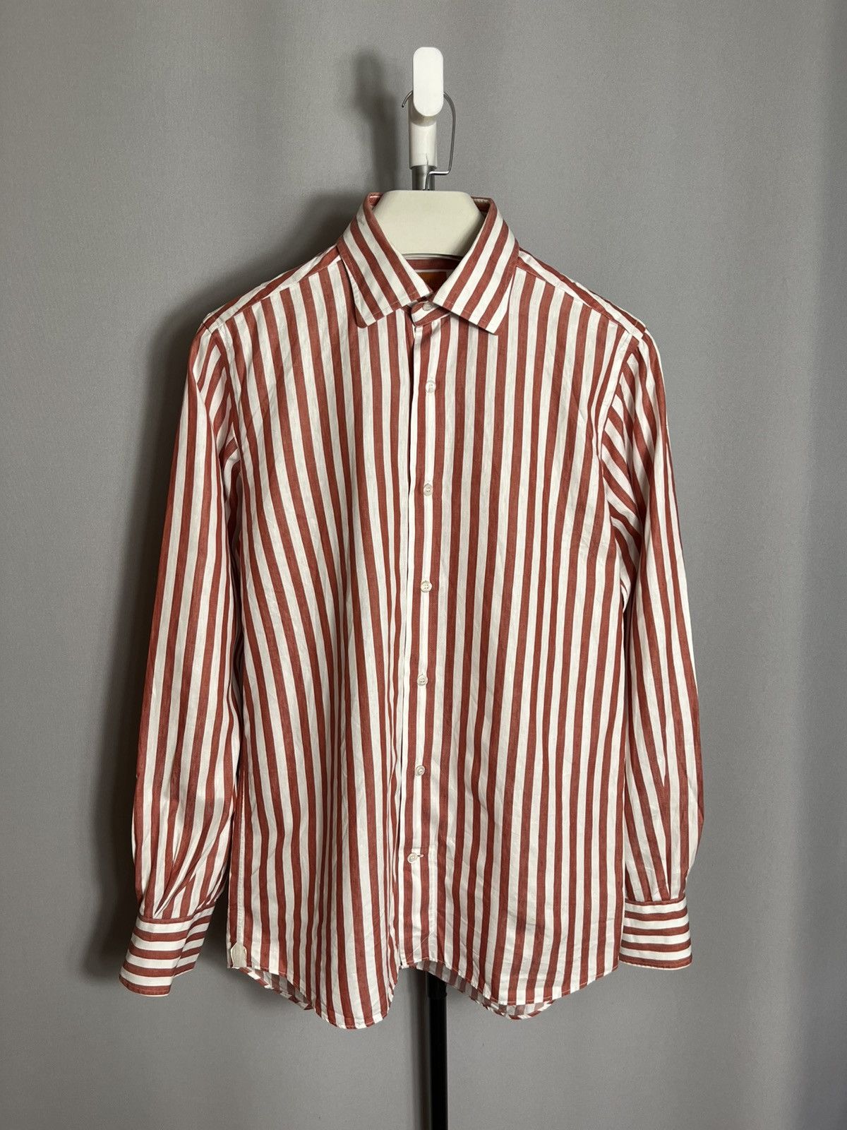 Other BRULI linen cotton shirt button up striped mebs long sleeve Size US M / EU 48-50 / 2 - 1 Thumbnail