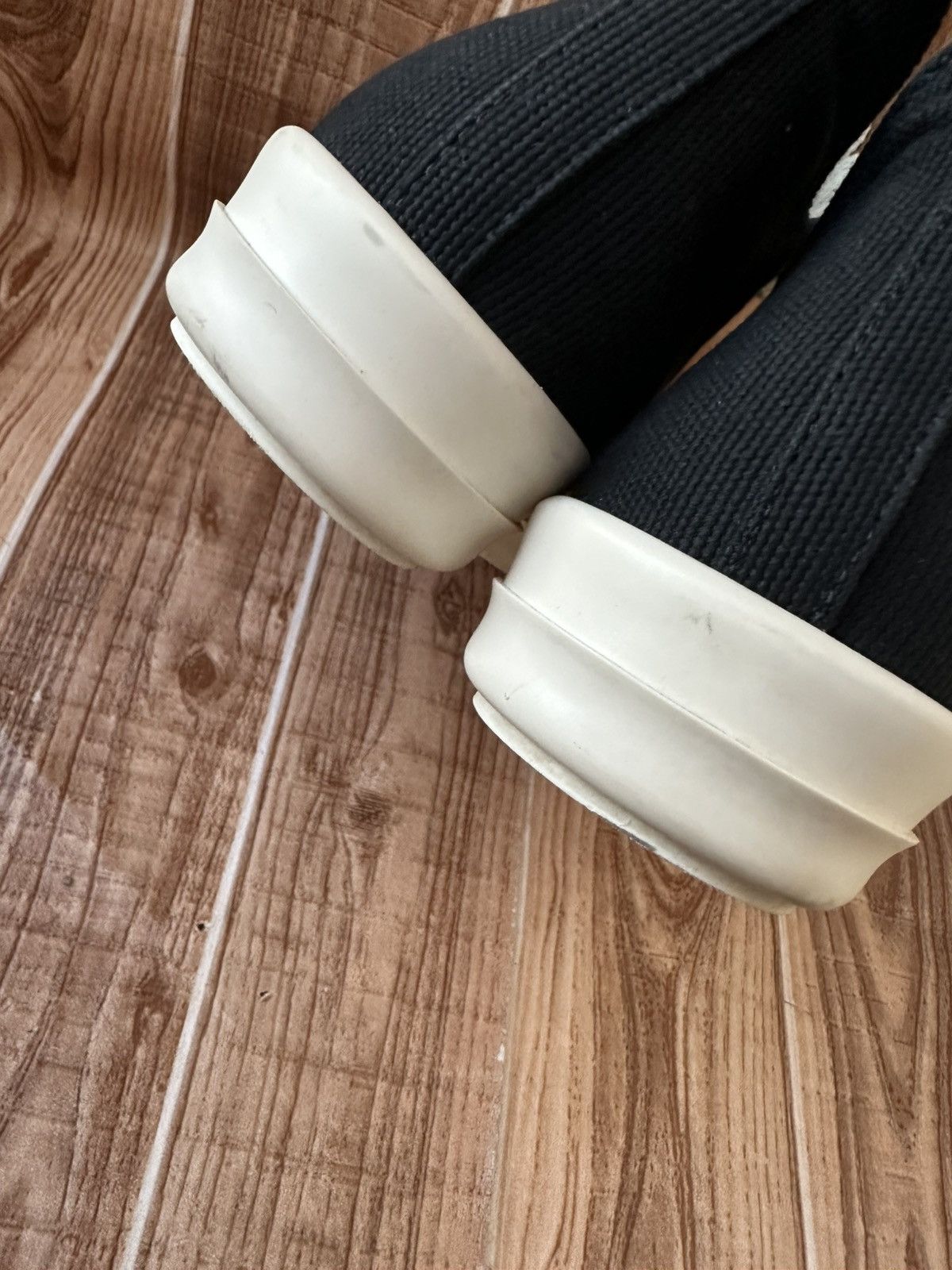 Rick Owens Drkshdw Rick Owens Hustler Wrapped Ramones Black Milk Lowtops Size US 8.5 / EU 41-42 - 23 Thumbnail