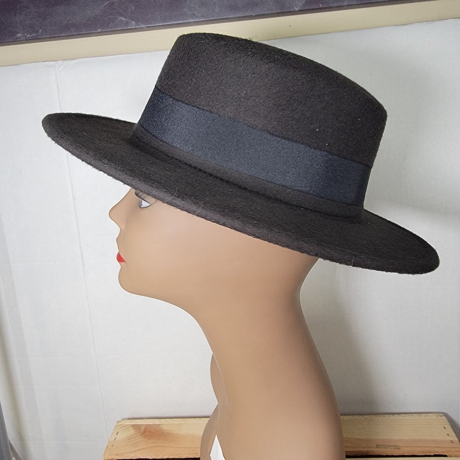 Other Unbranded Women's Black Rim Hat - 8" Size ONE SIZE - 5 Thumbnail