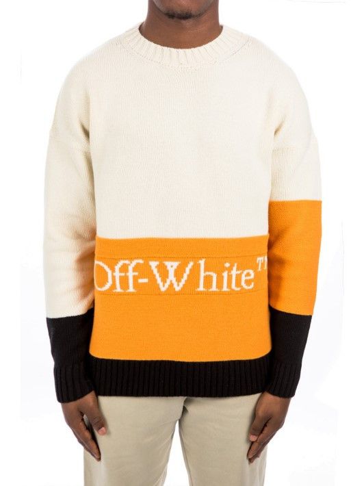 Off-White OFF-WHITE knit color block crewneck wool sweater. Size M. Size US M / EU 48-50 / 2 - 11 Thumbnail