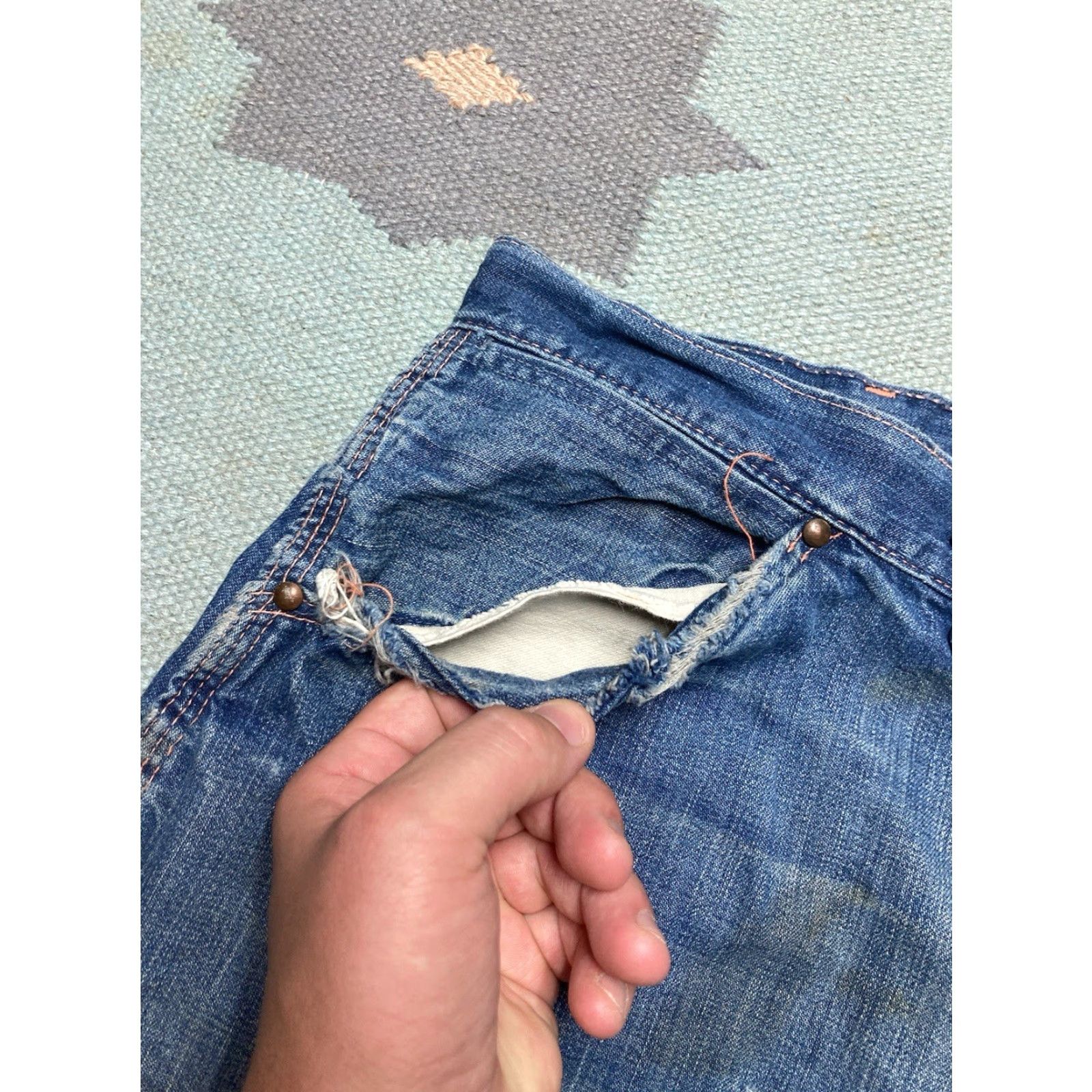 Vintage VINTAGE Big Mac Jeans Carpenter Denim Dark Wash 40x28 Mens Blue 1950s Workwear Size US 40 / EU 56 - 5 Thumbnail