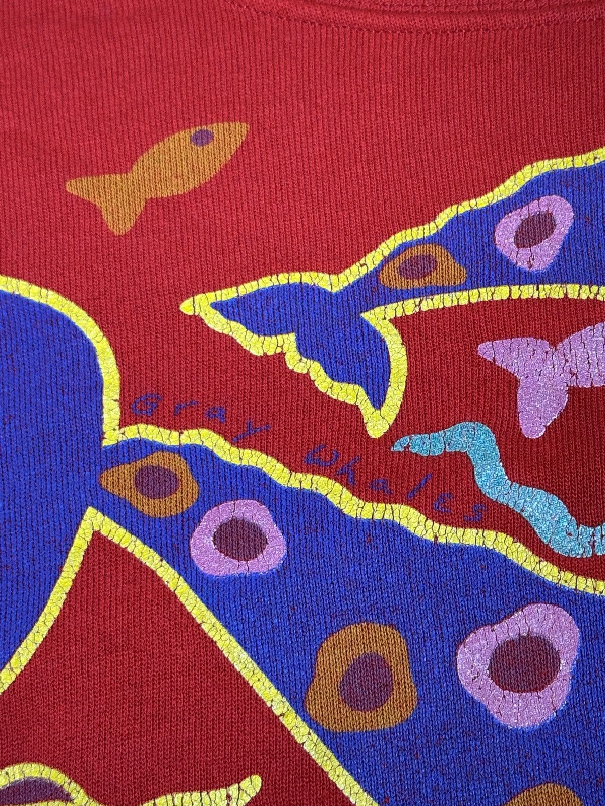 Vintage 80s Gray Whale Sweatshirt Womens 23x22 Boxy Fish Crewneck Size M / US 6-8 / IT 42-44 - 5 Thumbnail