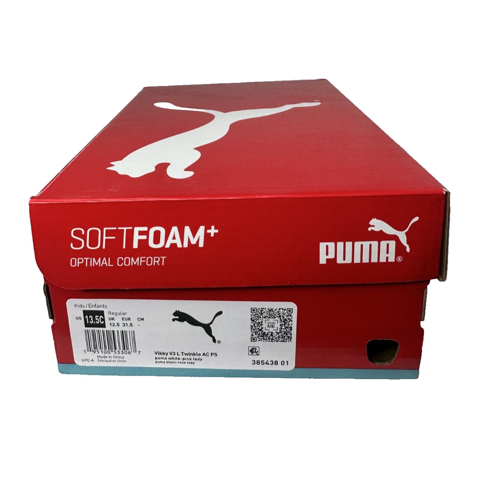 Puma PUMA Toddler White Lady Vikky V3 Twinkle Leather (US-13.5C) Size US 13 / EU 46 - 8 Thumbnail