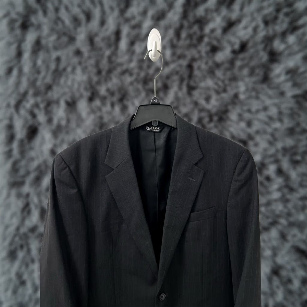 Jos. A. Bank Jos. A. Bank Blazer Mens 41L Black Pinstripe 100% Wool Two-Button Suit Jacket Size 42R - 1 Thumbnail