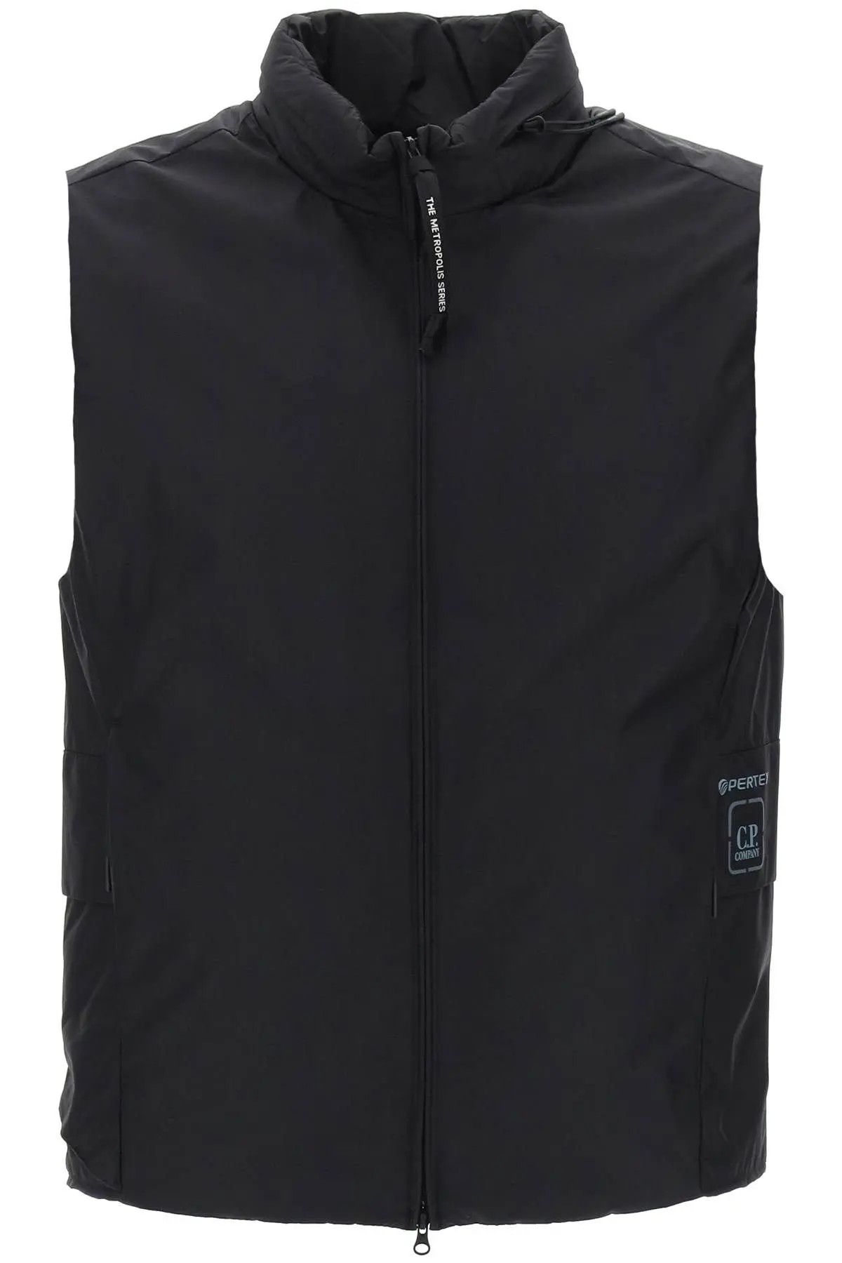 image of C P Company O1S22I1N1223 Pertex Sleeveless Jacket In Black, Men's (Size Medium)