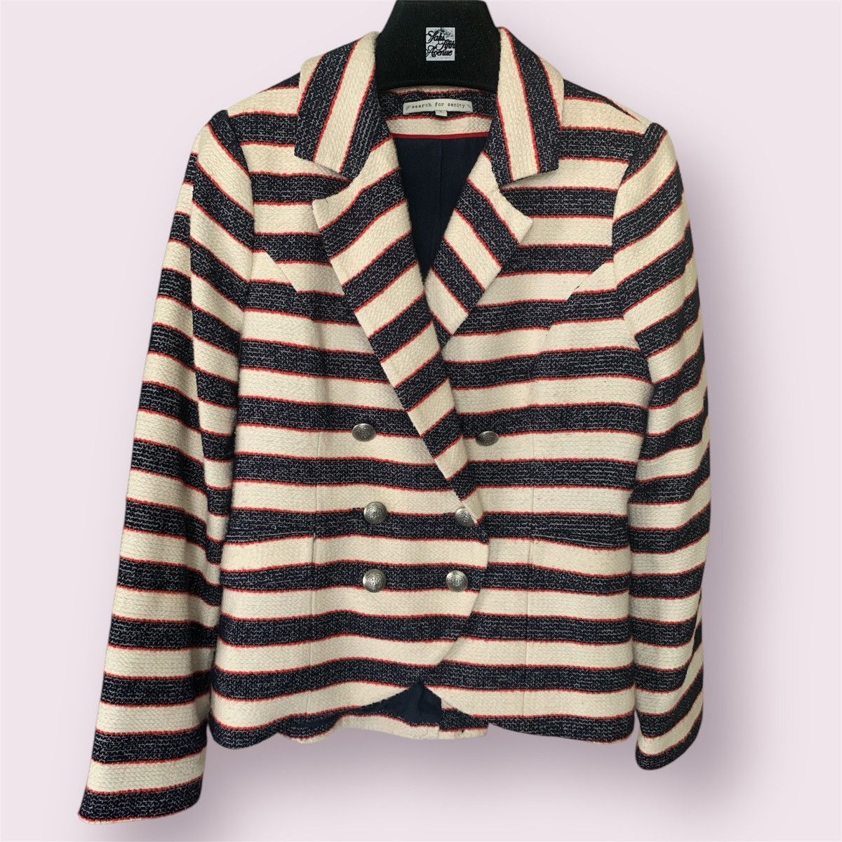 Nordstrom Striped Blue Red Blazer Size M / US 6-8 / IT 42-44 - 2 Thumbnail