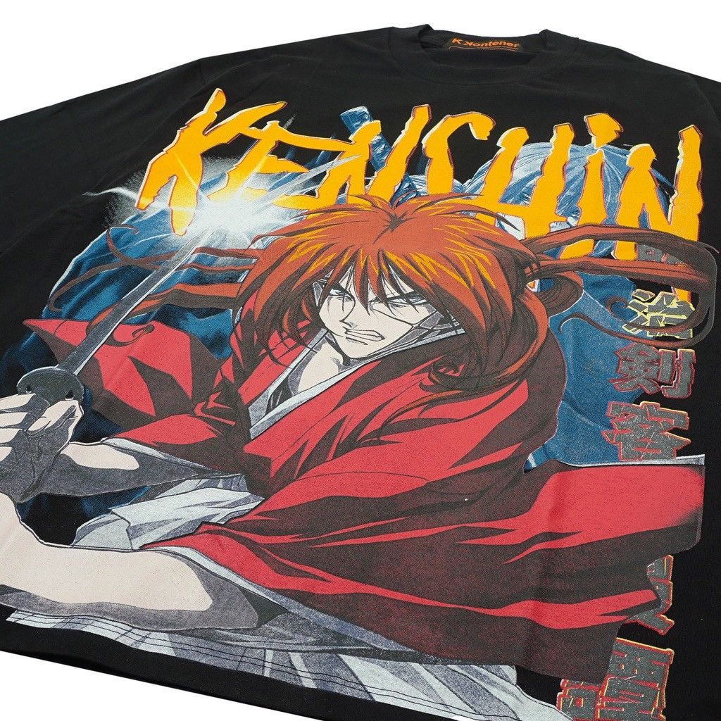 image of Samurai X Kenshin X Anime Tees X Fan Bbbootleg X Manga in Black, Men's (Size XL)