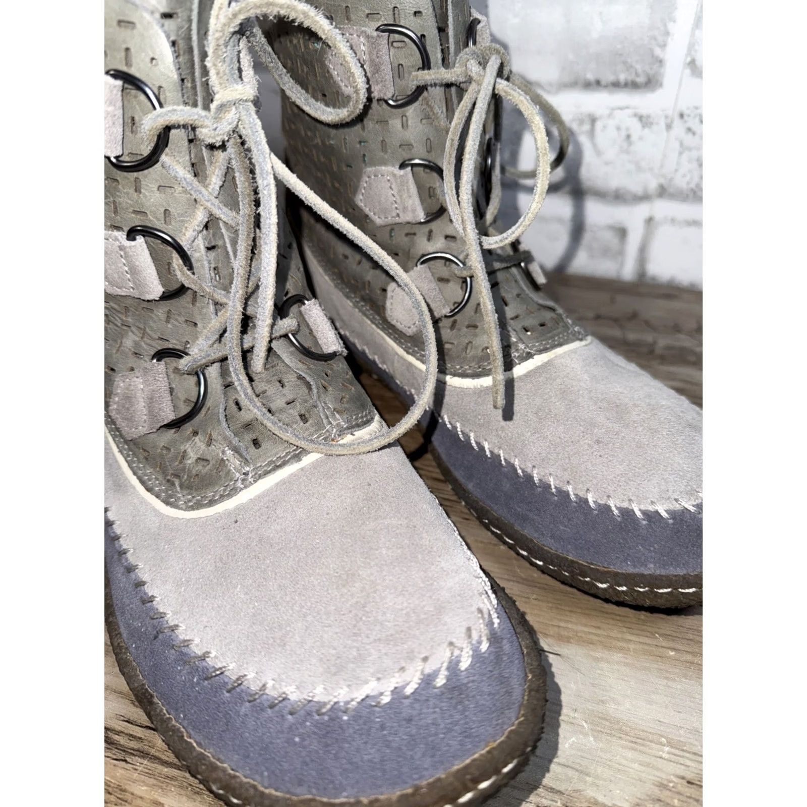 SOREL Sorel Joplin Waterproof Suede Leather Winter Moccasin Boots Womens 10.5 Gray Boots Waterproof Suede Leather Winter Joplin Womens 10.5 Gray Size US 11 / IT 41 - 5 Thumbnail