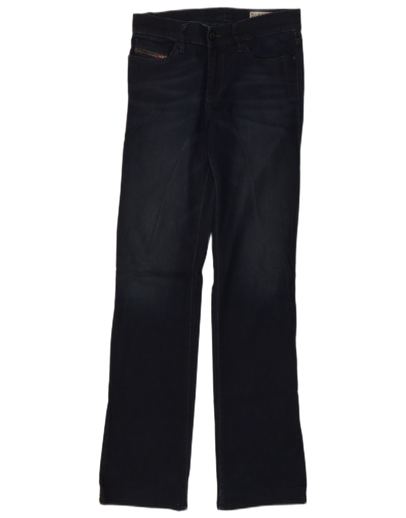 Diesel Womens Regular Fit Slim Bootcut Jeans W26 L32 Navy Blue Cott Size 42" / US 20 - 1 Thumbnail