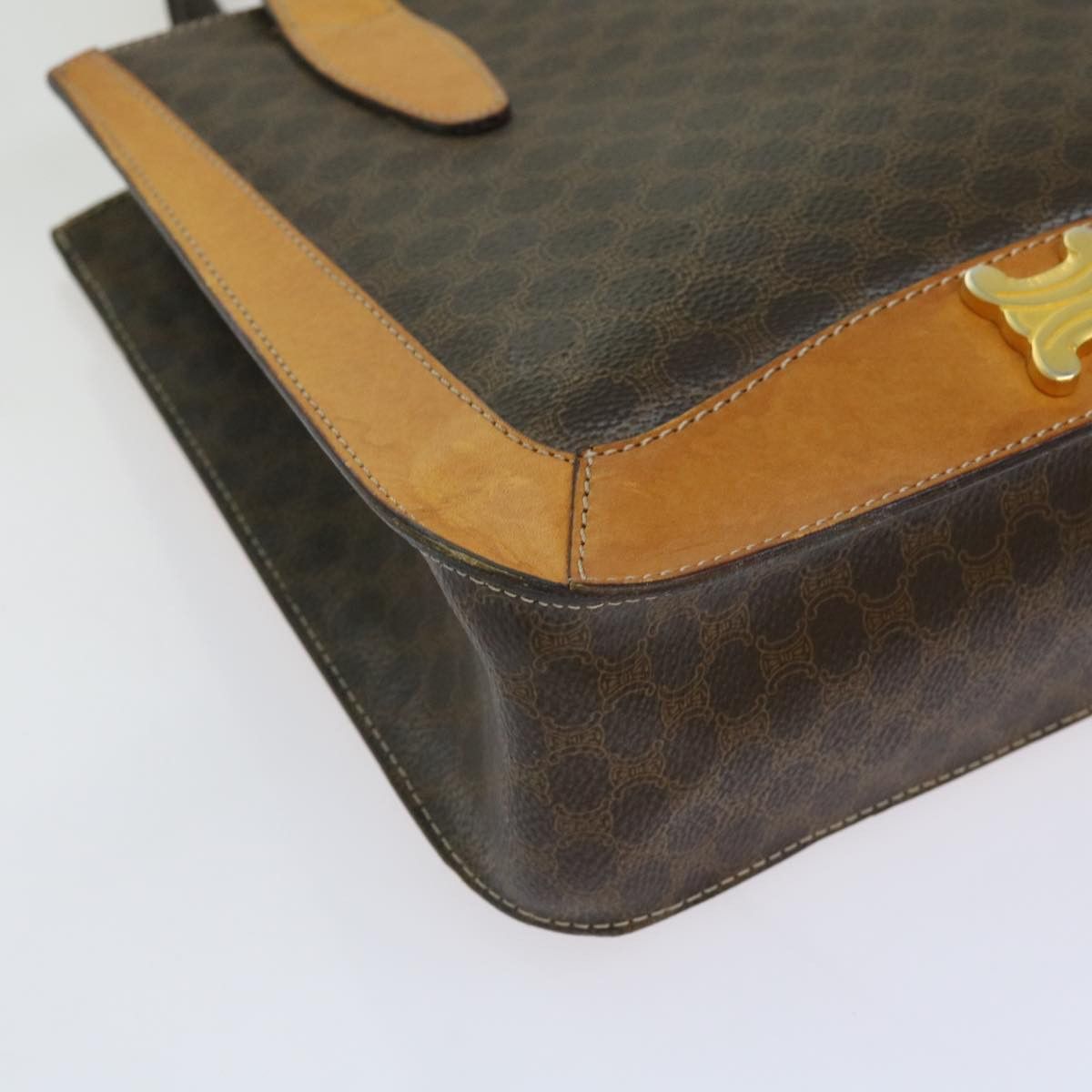 Celine CELINE Macadam Canvas Hand Bag Pvc Brown Size ONE SIZE - 14 Thumbnail
