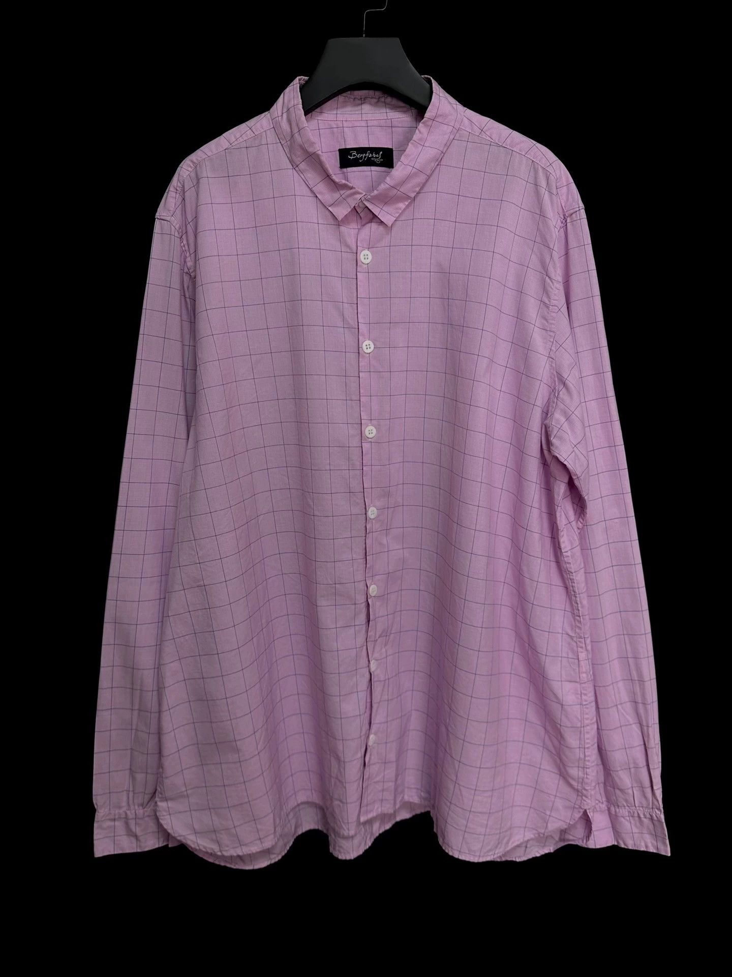 Bergfabel Bergfabel Oversized Silk-Cotton Check Shirt PP-Blue Size US L / EU 52-54 / 3 - 1 Thumbnail