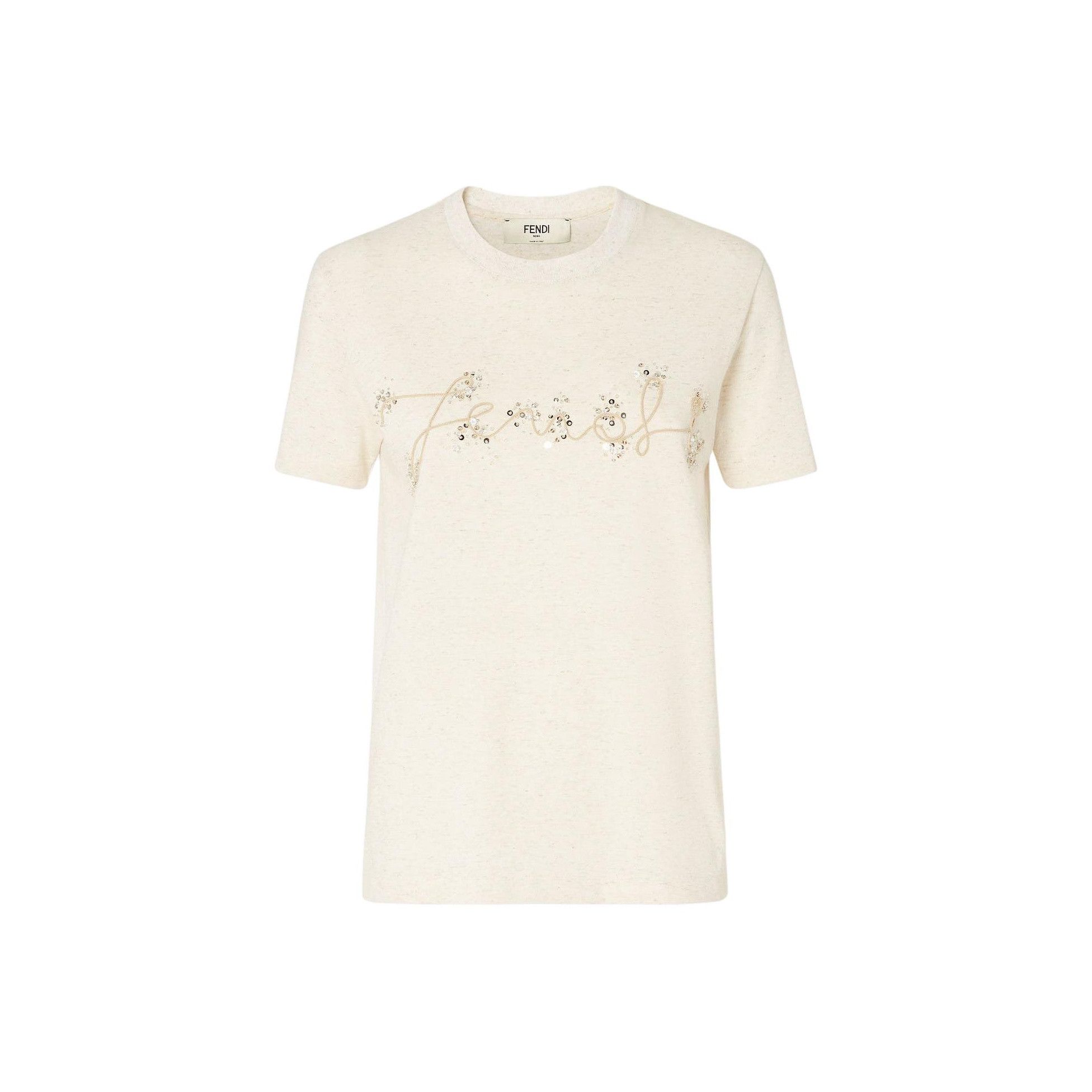 Fendi Fendi Embroidered Logo T-Shirt Size L Size L / US 10 / IT 46 - 1 Thumbnail