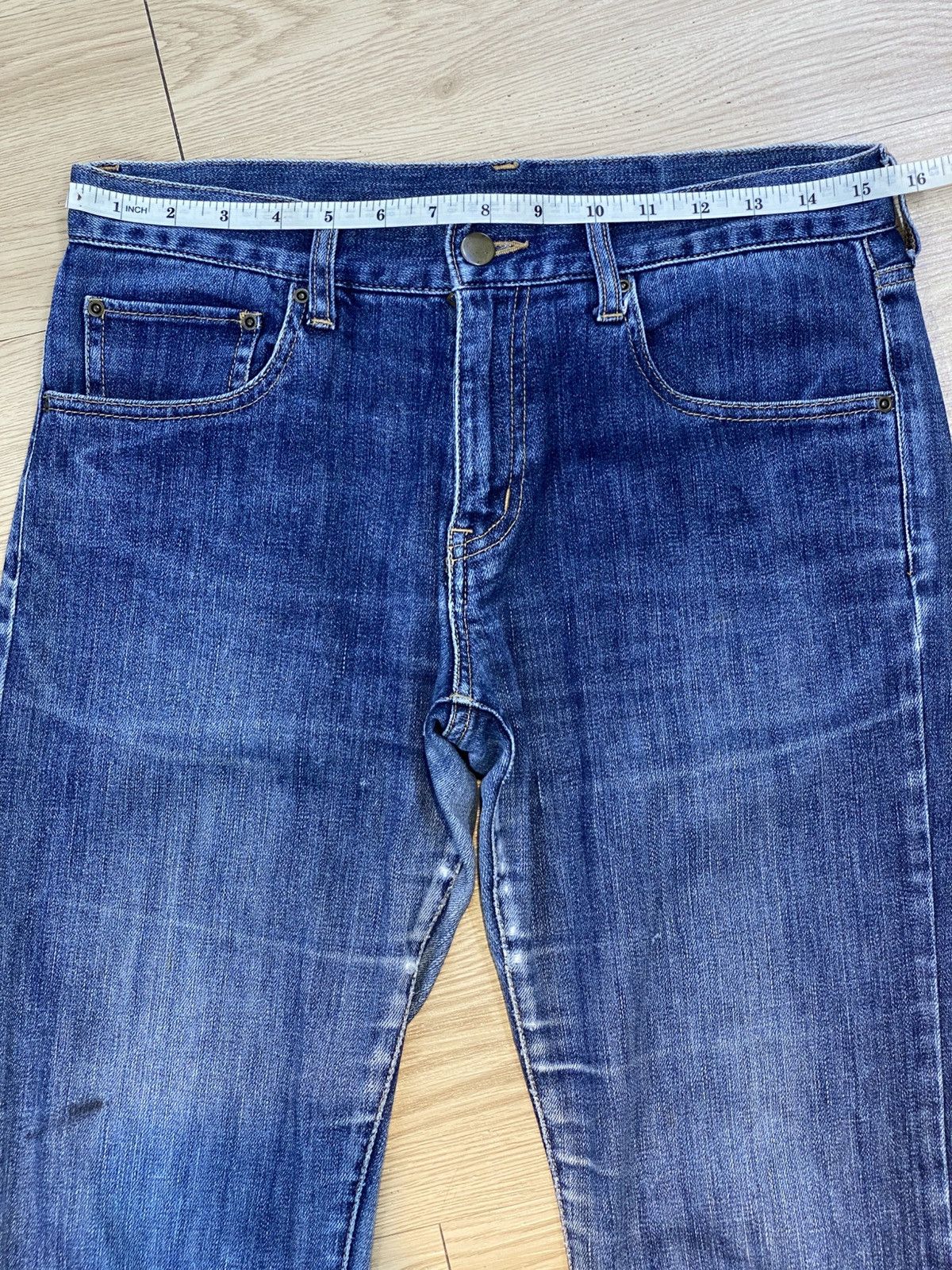 Japanese Brand Vintage Japanese Brand Buckle Back Blue Wash Style Jeans Size US 31 - 9 Thumbnail
