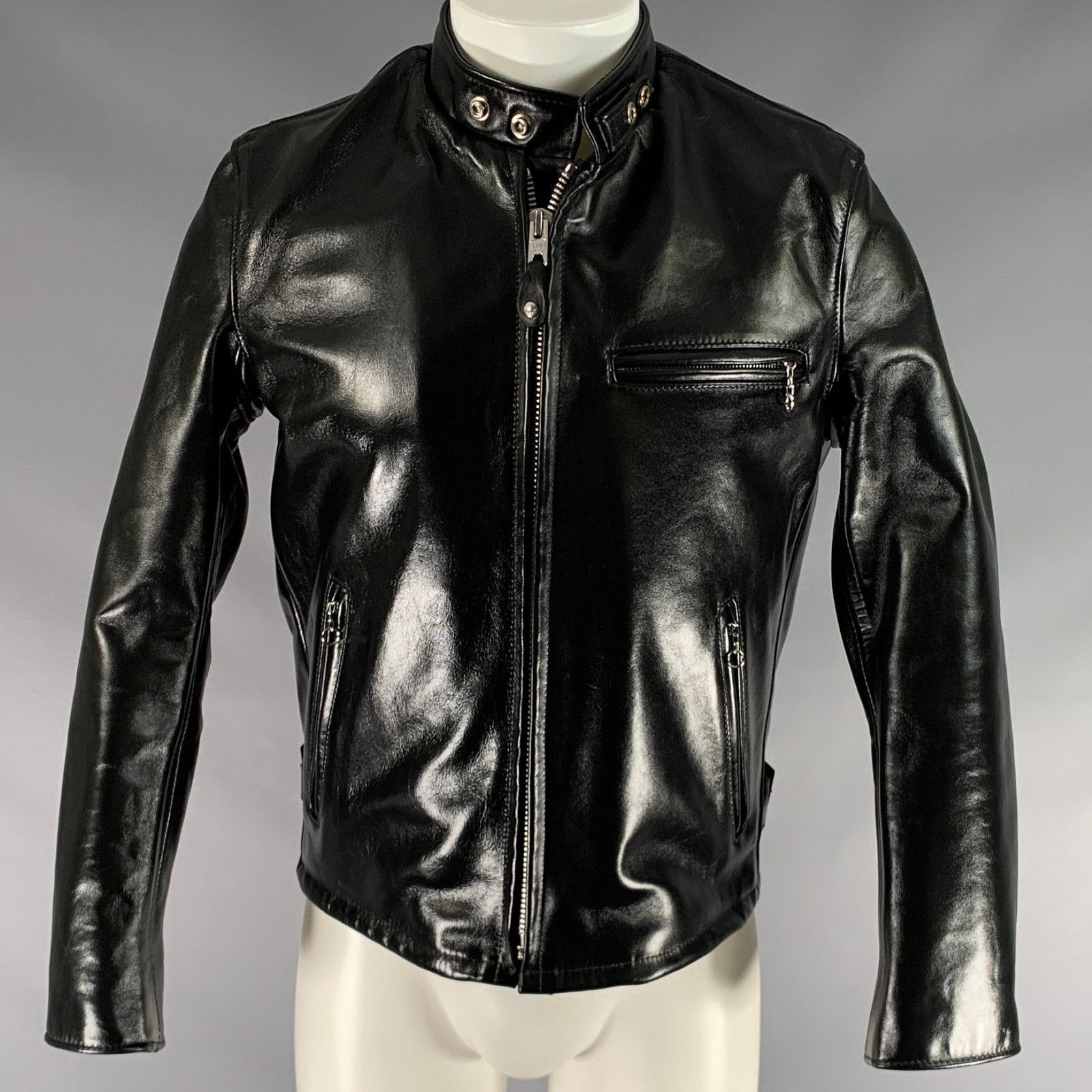 Schott PERFECTO Black Leather Motorcycle Jacket Size US M / EU 48-50 / 2 - 1 Thumbnail