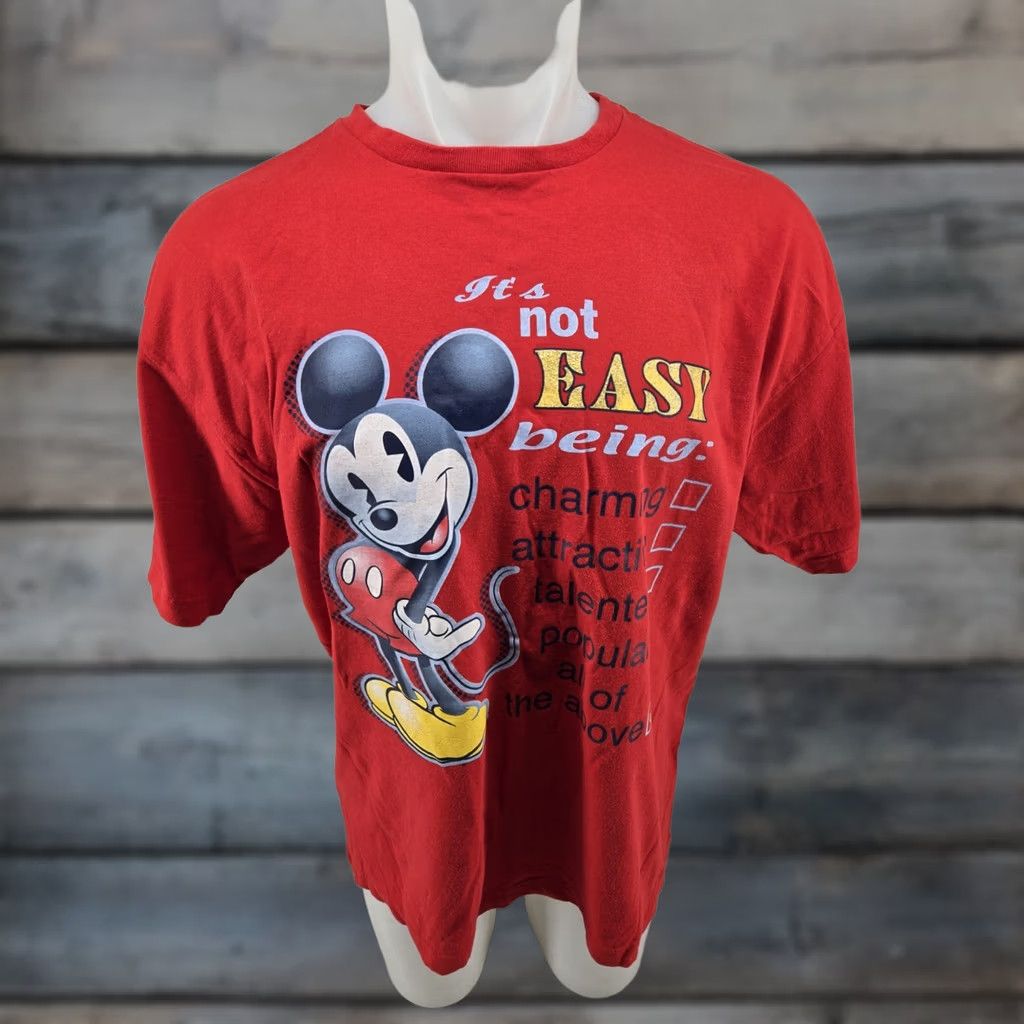 Mickey Unlimited VINTAGE Mickey Unlimited Shirt XL Red 90s Disney Glitter Mens T-Shirt Size US XL / EU 56 / 4 - 1 Thumbnail