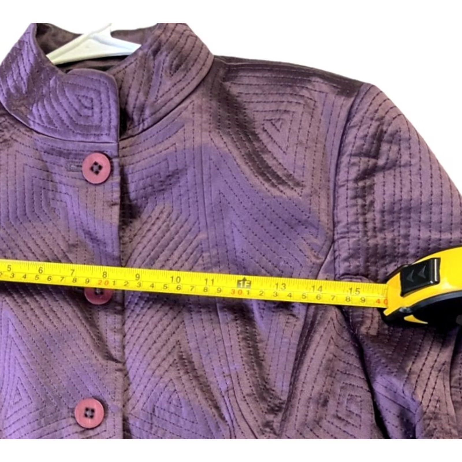 Ellen Tracy Ellen Tracy Blazer Purple 100% Silk Size 10 L/S Button Dress Designer Top Women Jacket Clothing Size L / US 10 / IT 46 - 5 Thumbnail