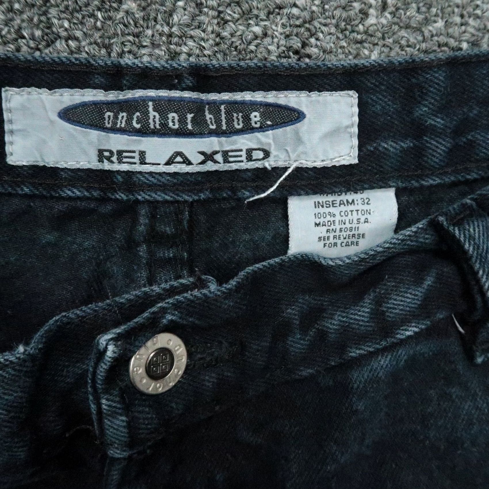 Anchor Blue VINTAGE Anchor Blue Jeans Men 38x32 Relaxed Baggy Dark Wash Denim Cotton Slim? Straight? 90s 2000s USA Mens Size US 38 / EU 54 - 3 Thumbnail