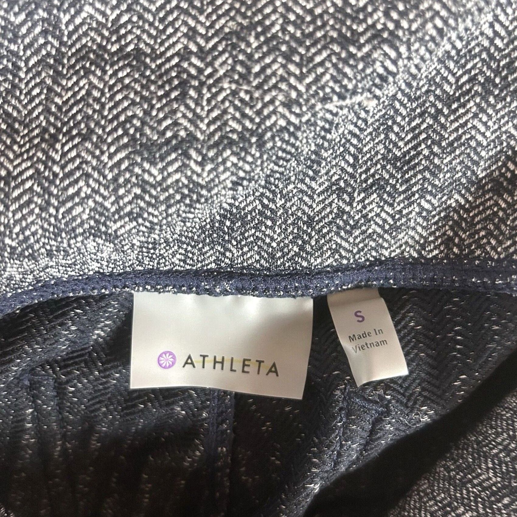 Athleta VINTAGE Athleta Herringbone Metro High Waisted Leggings Womens Small Gray Stretch Pocket Size 32" / US 10 / IT 46 - 2 Thumbnail