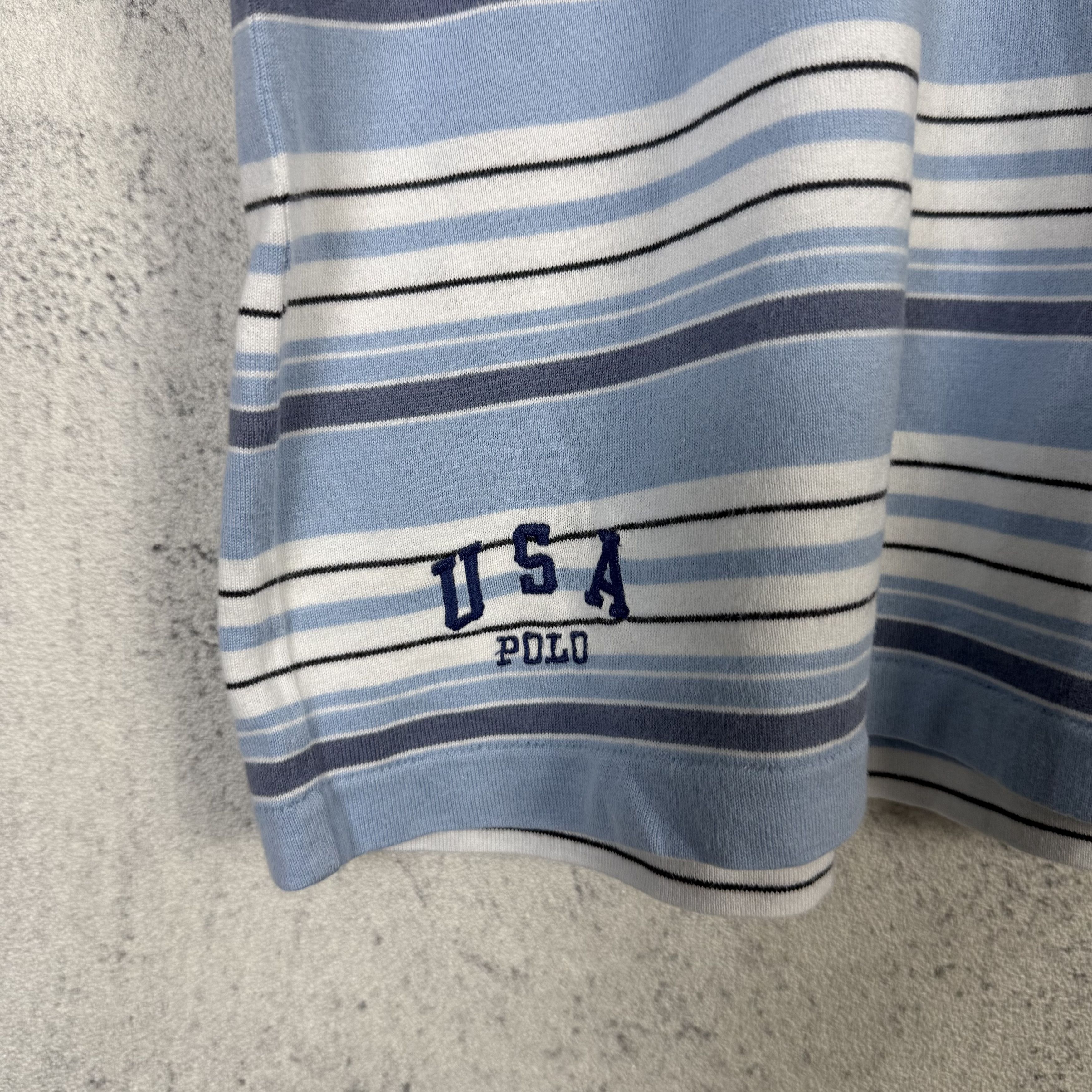 Polo Ralph Lauren Vintage Polo Sport USA Ralph Lauren Stripes Tshirt Size US L / EU 52-54 / 3 - 2 Thumbnail