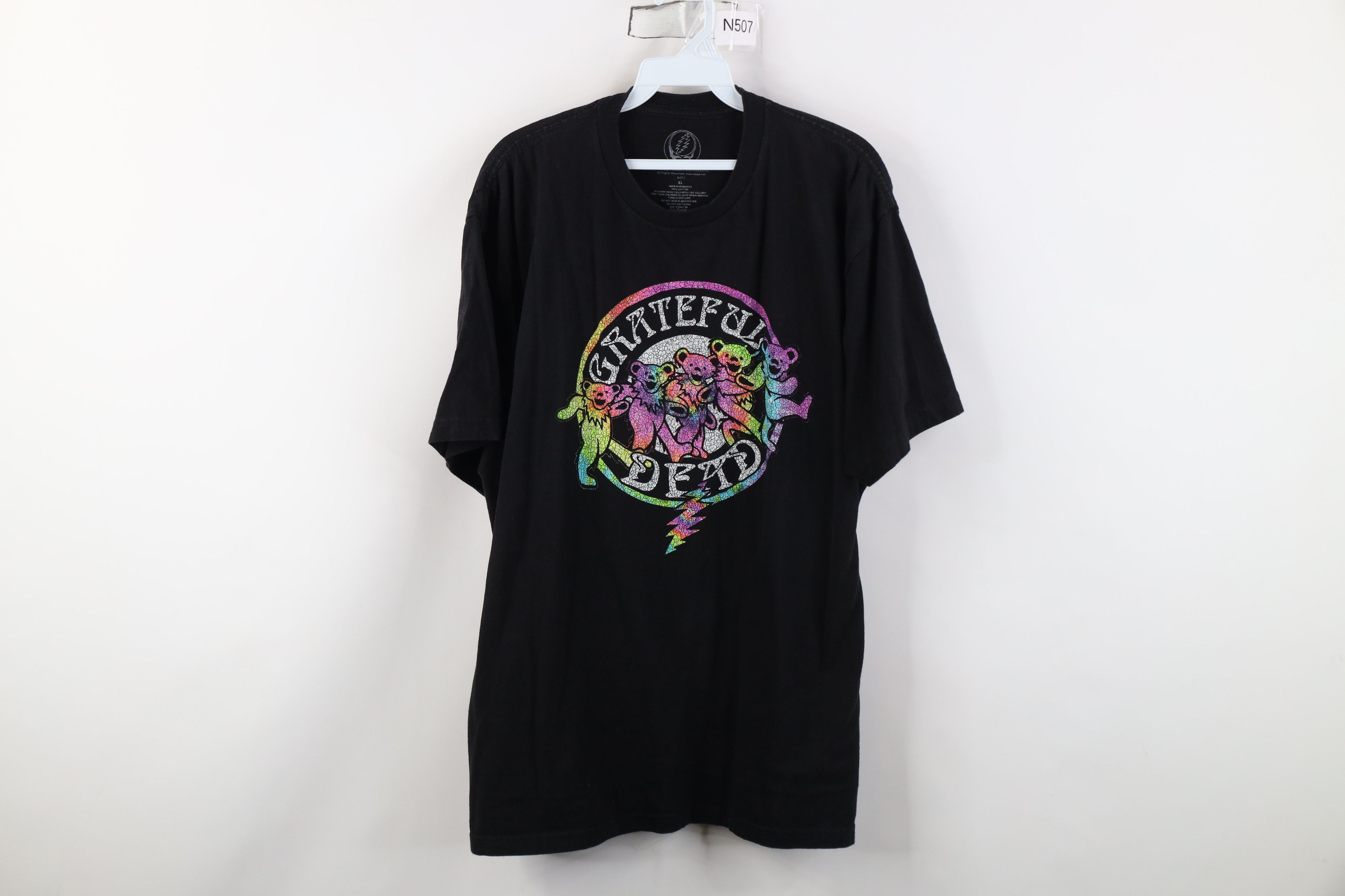Vintage Retro Y2K Rainbow Bear Grateful Dead Band T-Shirt Black Size US XL / EU 56 / 4 - 1 Thumbnail