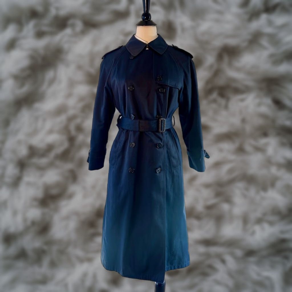 Vintage VINTAGE American Airlines Stewardess Trench Coat Newport Harbor 8 Petite USA Blue Women Coat 8P Size M / US 6-8 / IT 42-44 - 1 Thumbnail